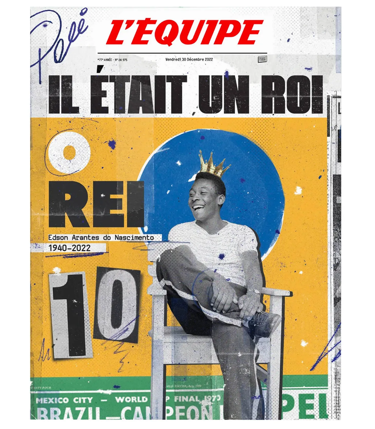 Affiche L'Équipe Pele 50 x 70 cm-Plakat Best
