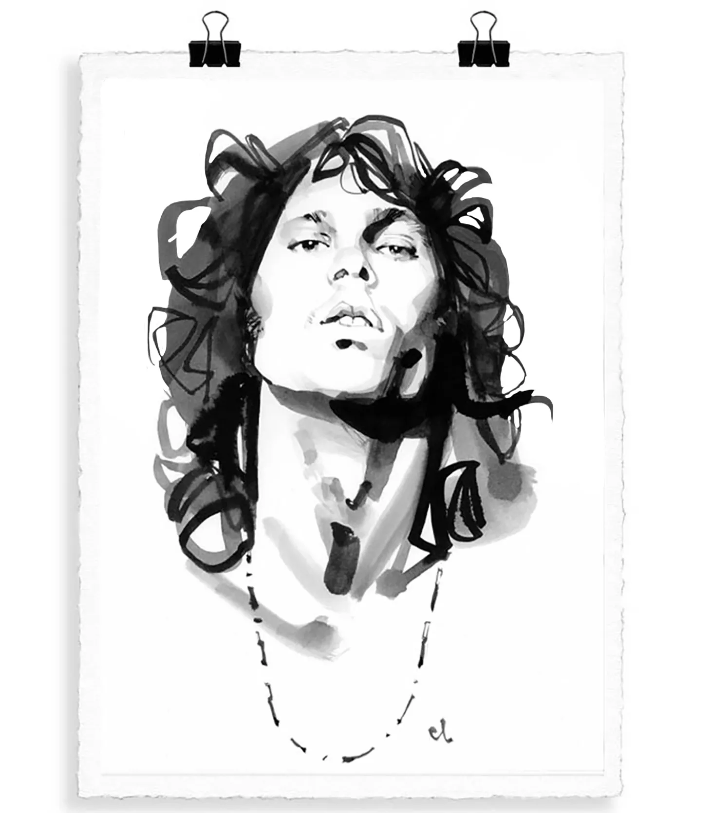 Affiche Portrait M7 Jim Morrison Noir&Blanc 56 x 76 cm-Image Republic Store