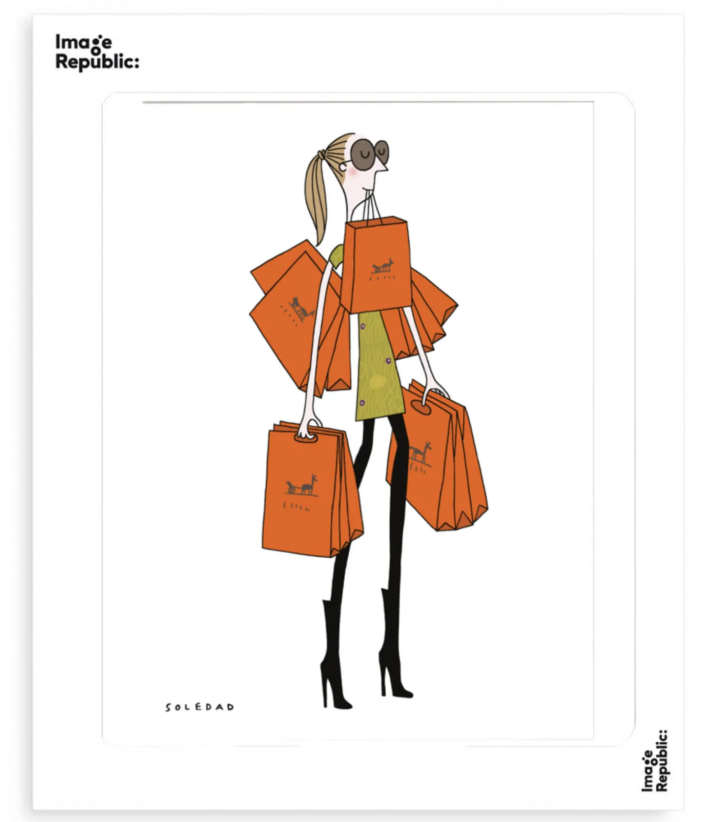 Affiche Soledad - Sac Orange 40 x 50 cm-Image Republic Online