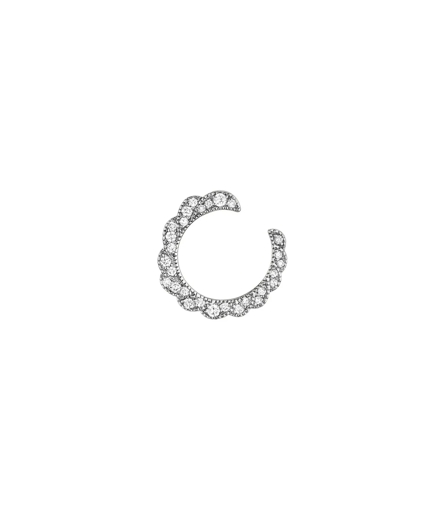 Ama boucle d'oreille gauche or noir et diamants-Stone Paris Discount