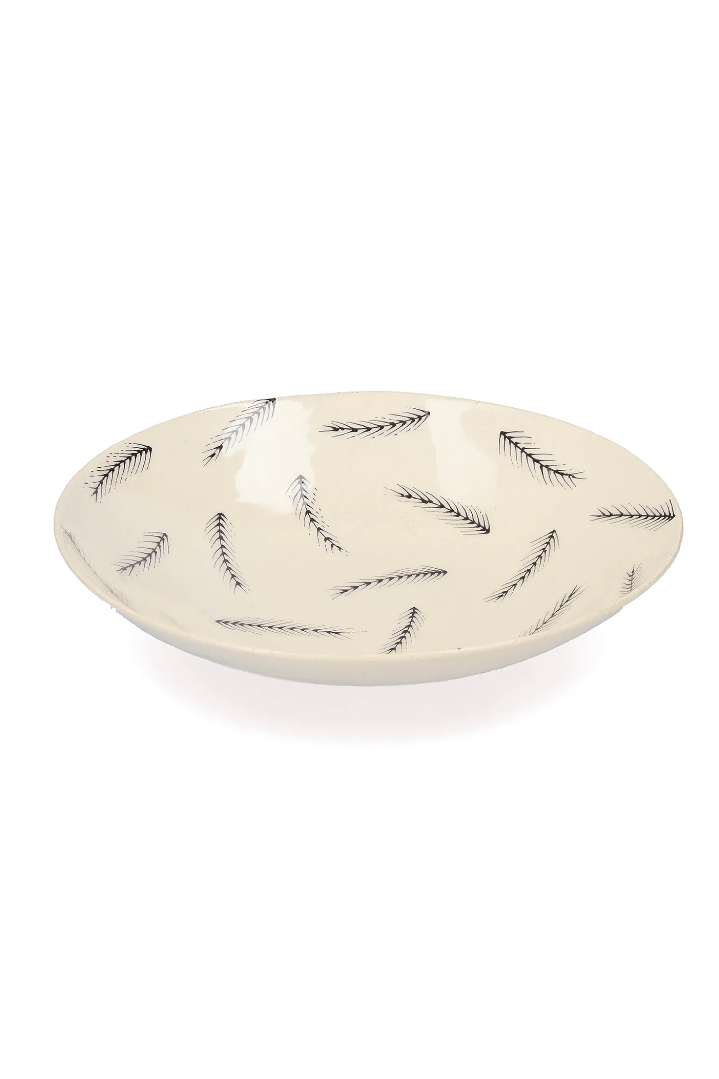Assiette creuse en céramique "Grandes plumes"-Three Seven Fashion