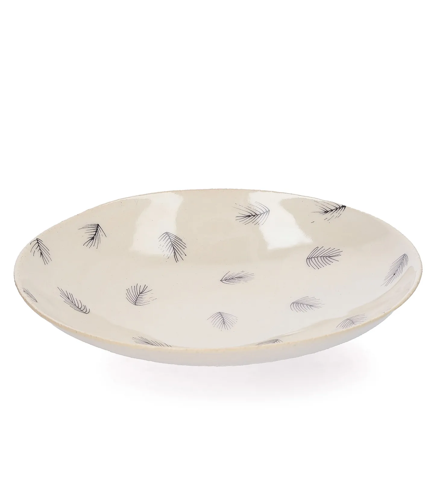 Assiette creuse en céramique "Petites plumes"-Three Seven Outlet