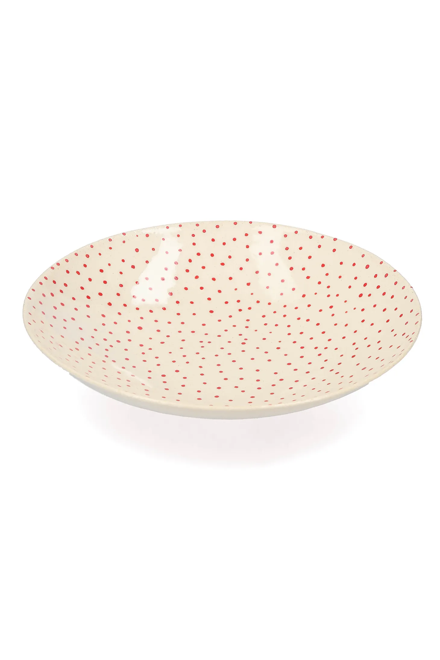 Assiette creuse en céramique "Pois rouges"-Three Seven Cheap