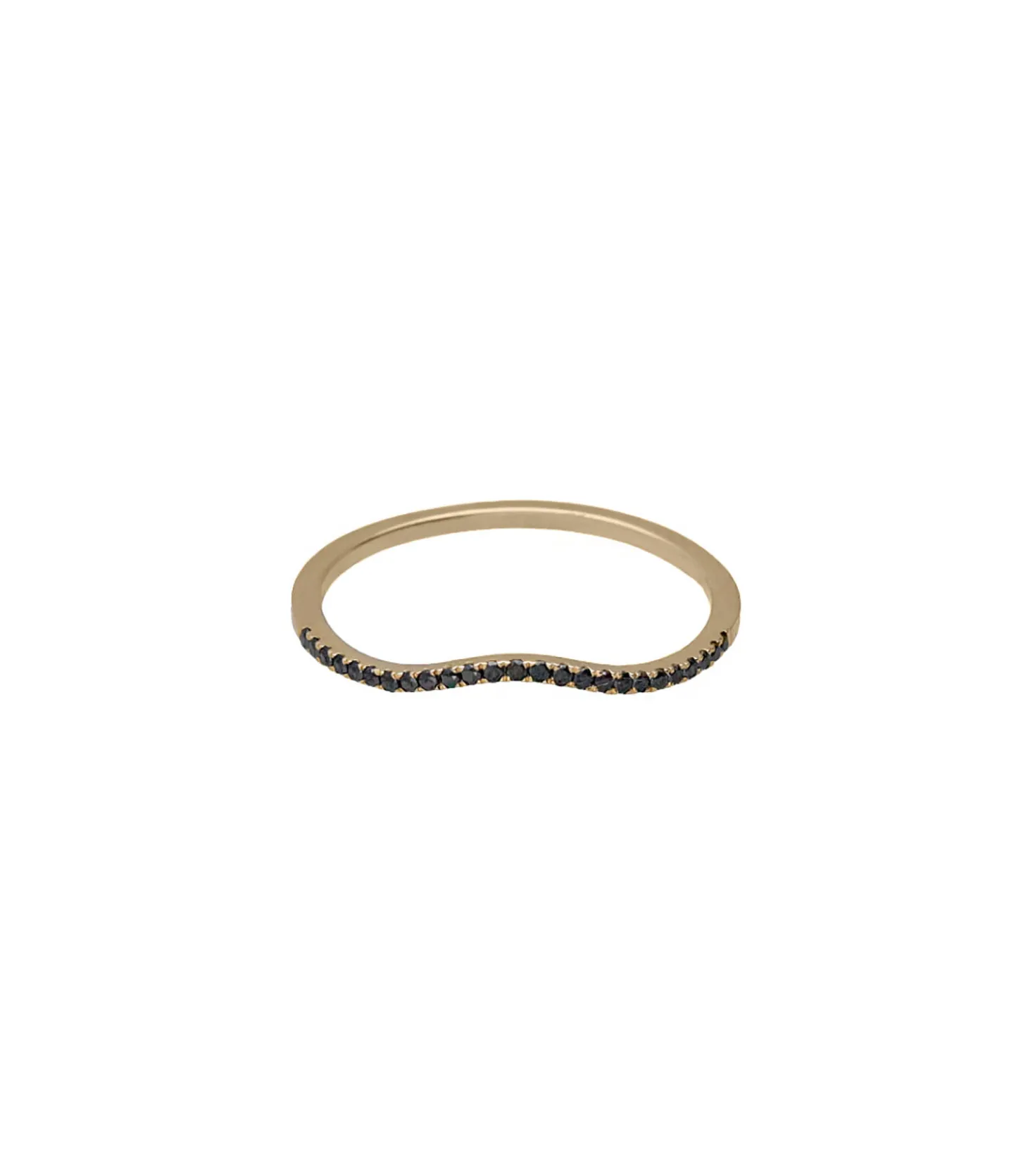 Bague Alliance Vague Or Jaune Diamants noirs-And... Paris Sale