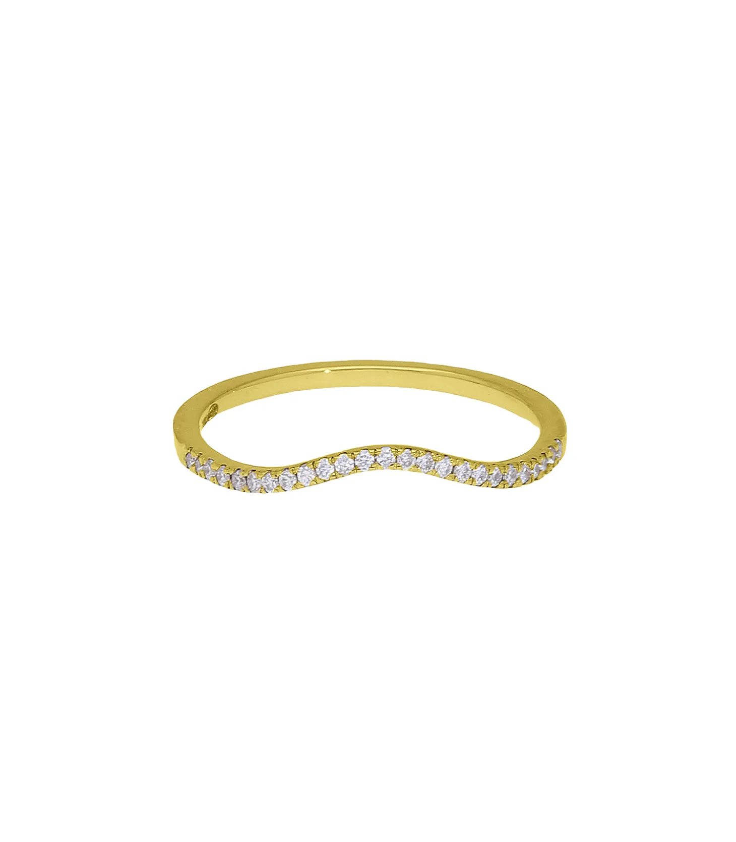 Bague alliance vague or jaune et diamants-And... Paris Cheap