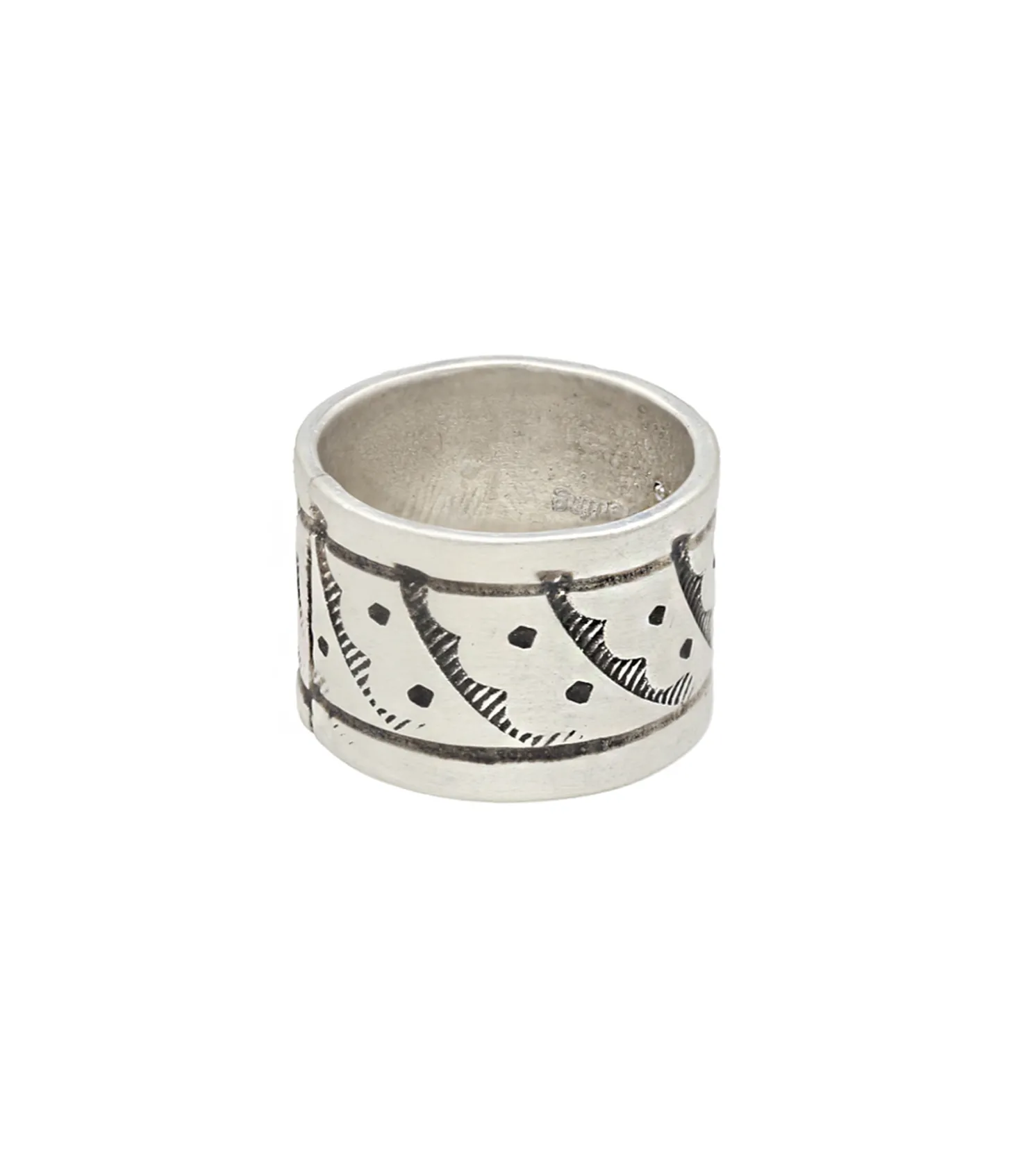 Bague anneau gravé vagues-Harpo Sale