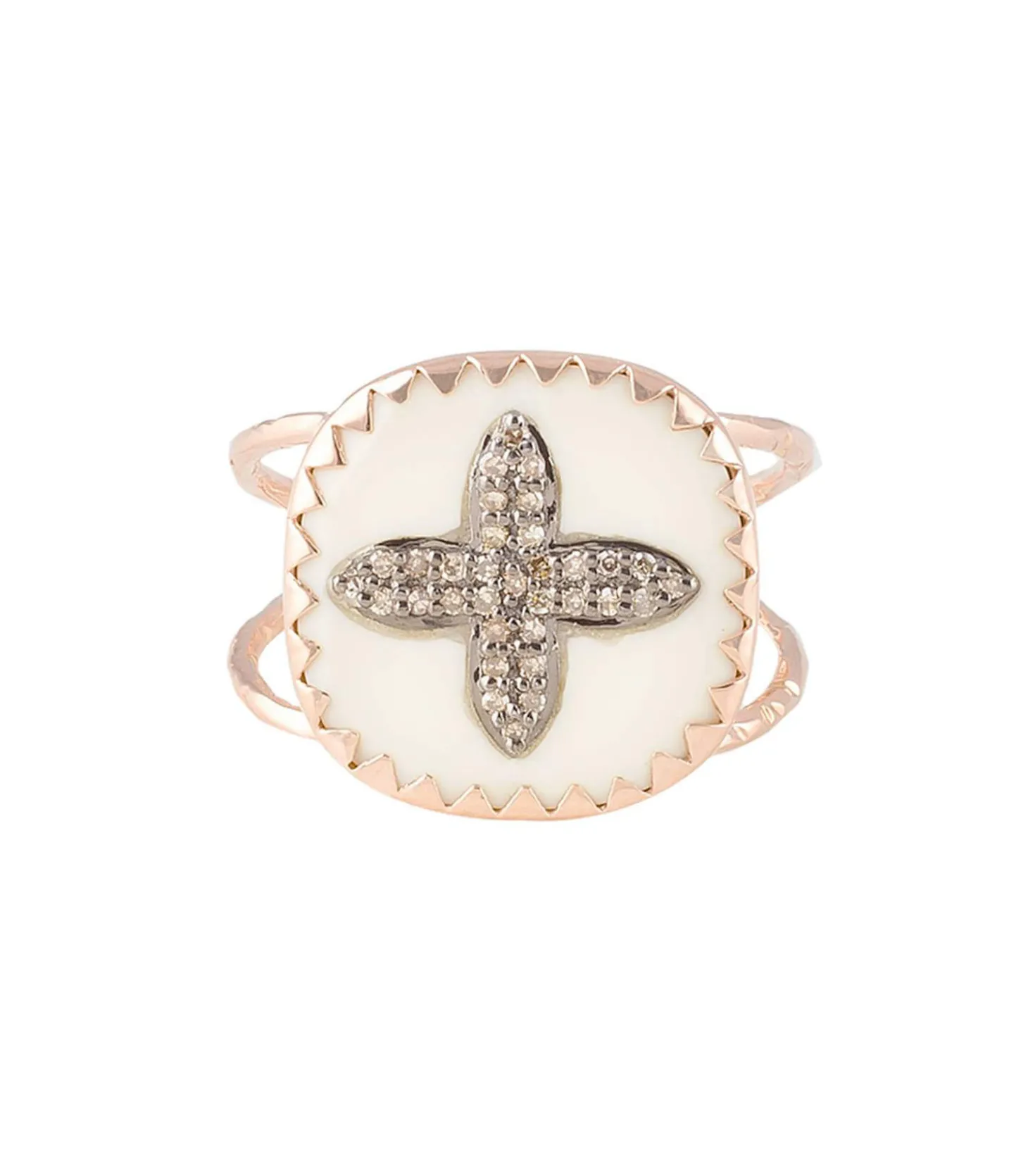 Bague Bowie N°2 blanc et diamants-Pascale Monvoisin Sale