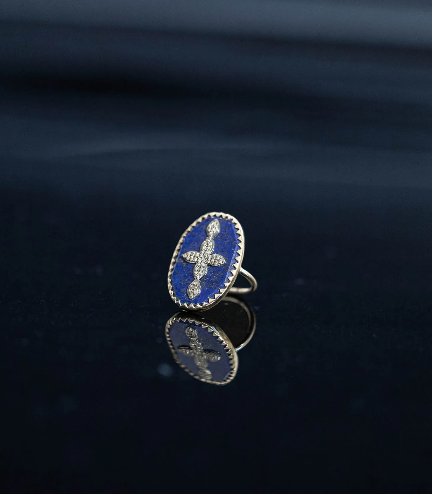 Bague Bowie N°3 Lapis et Diamants x Jane de Boy-Pascale Monvoisin Discount