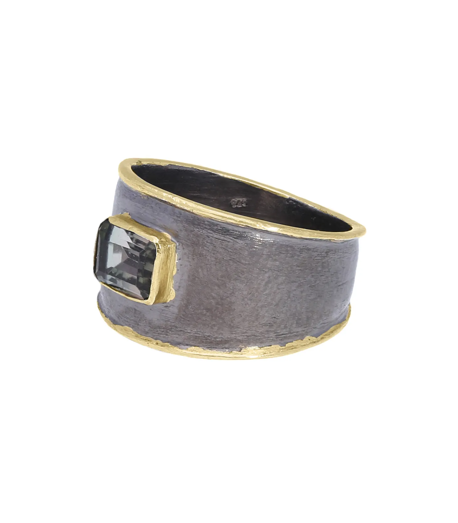 Bague chevalière Jaimie or 14k et argent noirci-5 Octobre Online