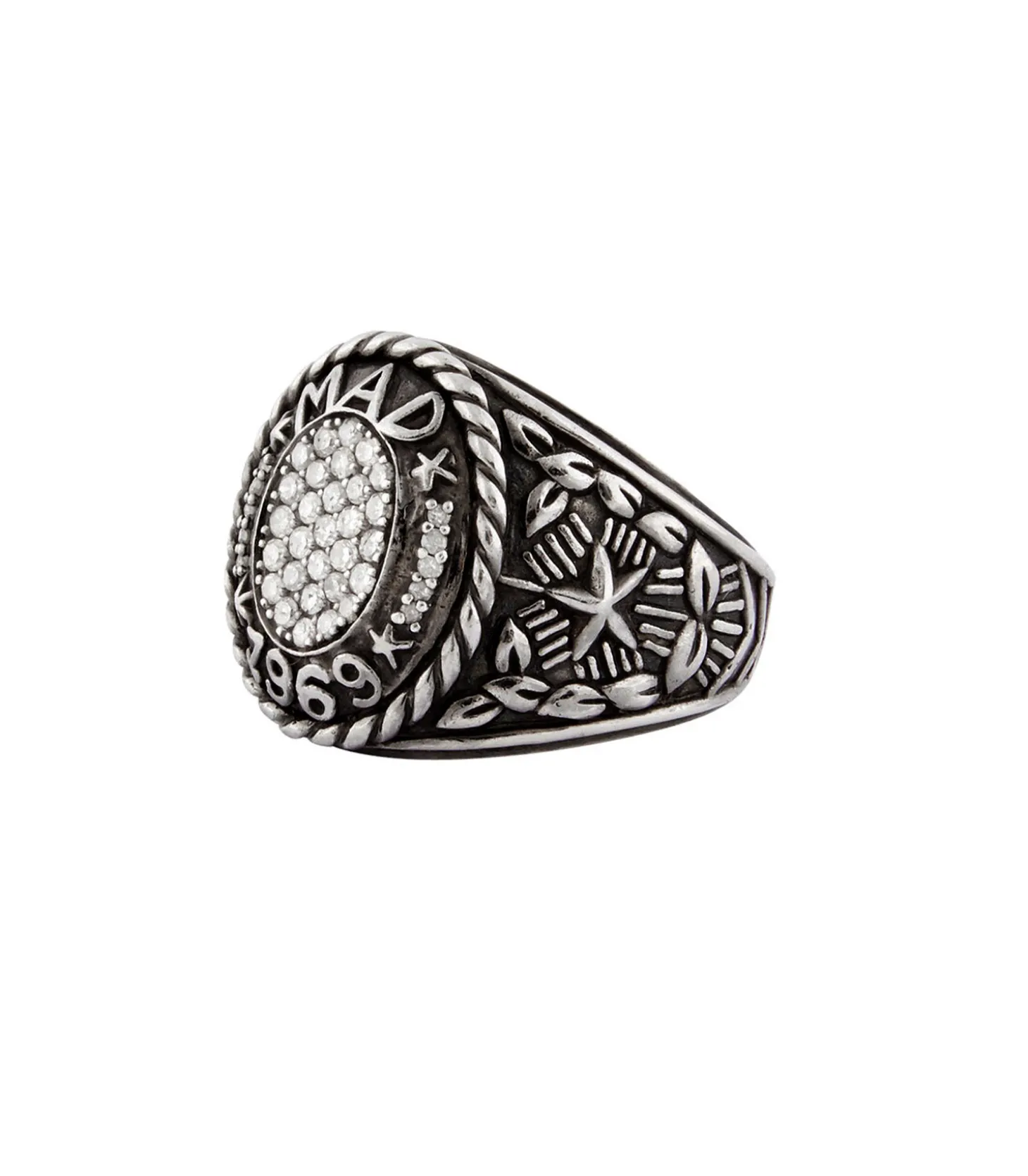 Bague Mad 1969 Argent et Diamants-De Jaegher New