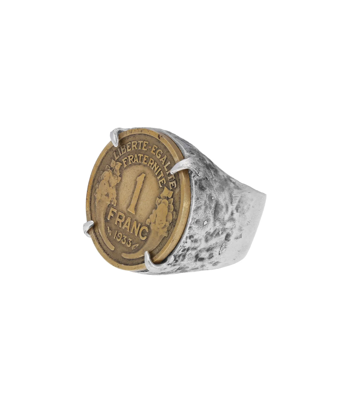 Bague pièce 1 Franc argent-Roc Paris Clearance