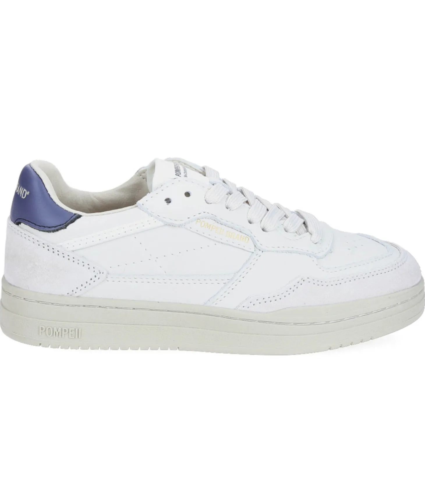 Baskets homme Elan Cuir Ecru Jeans-Pompeii Brand Flash Sale
