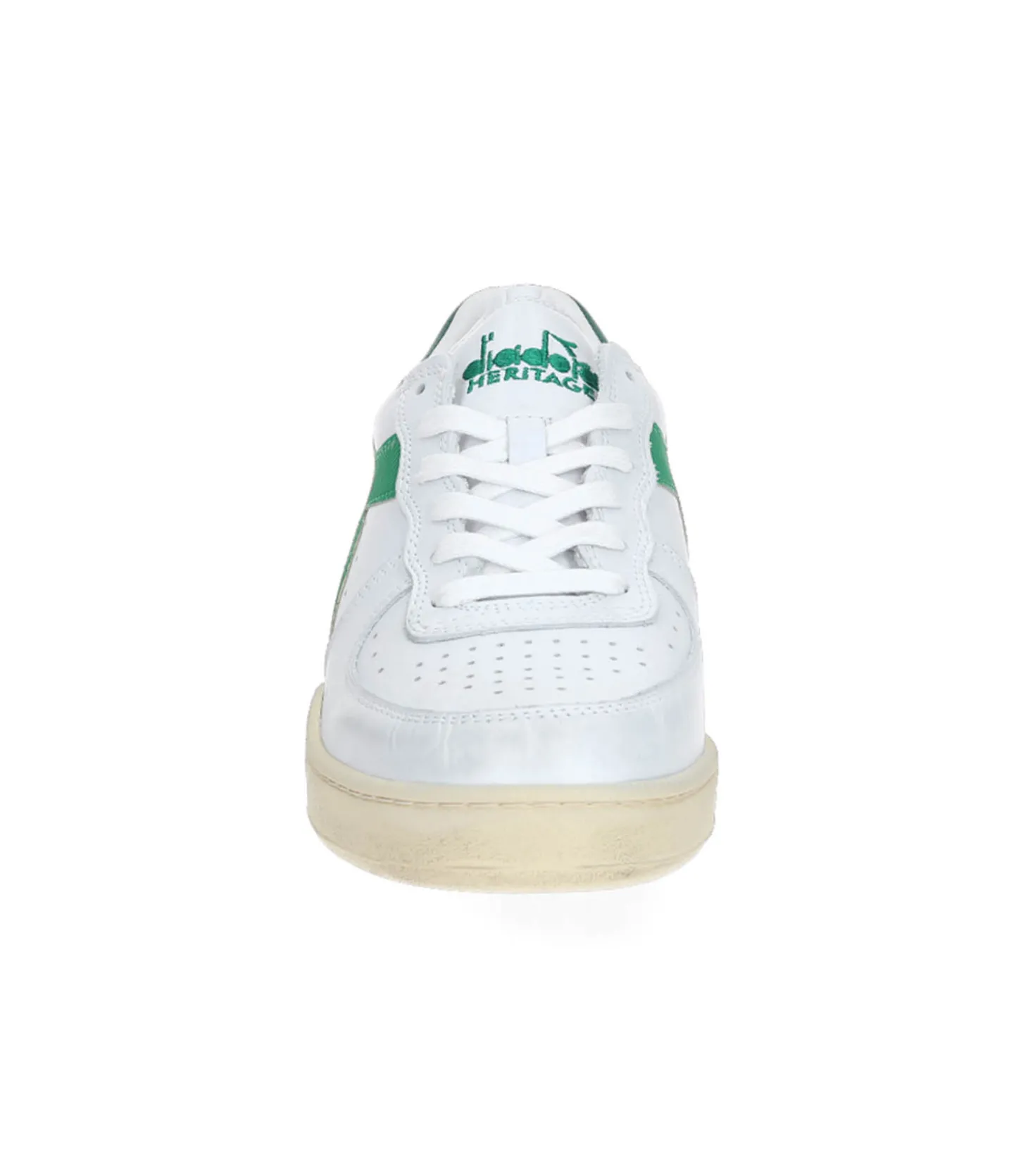 Baskets homme Mi Low Used Bianco/Verde Verdeggiante-Diadora Clearance