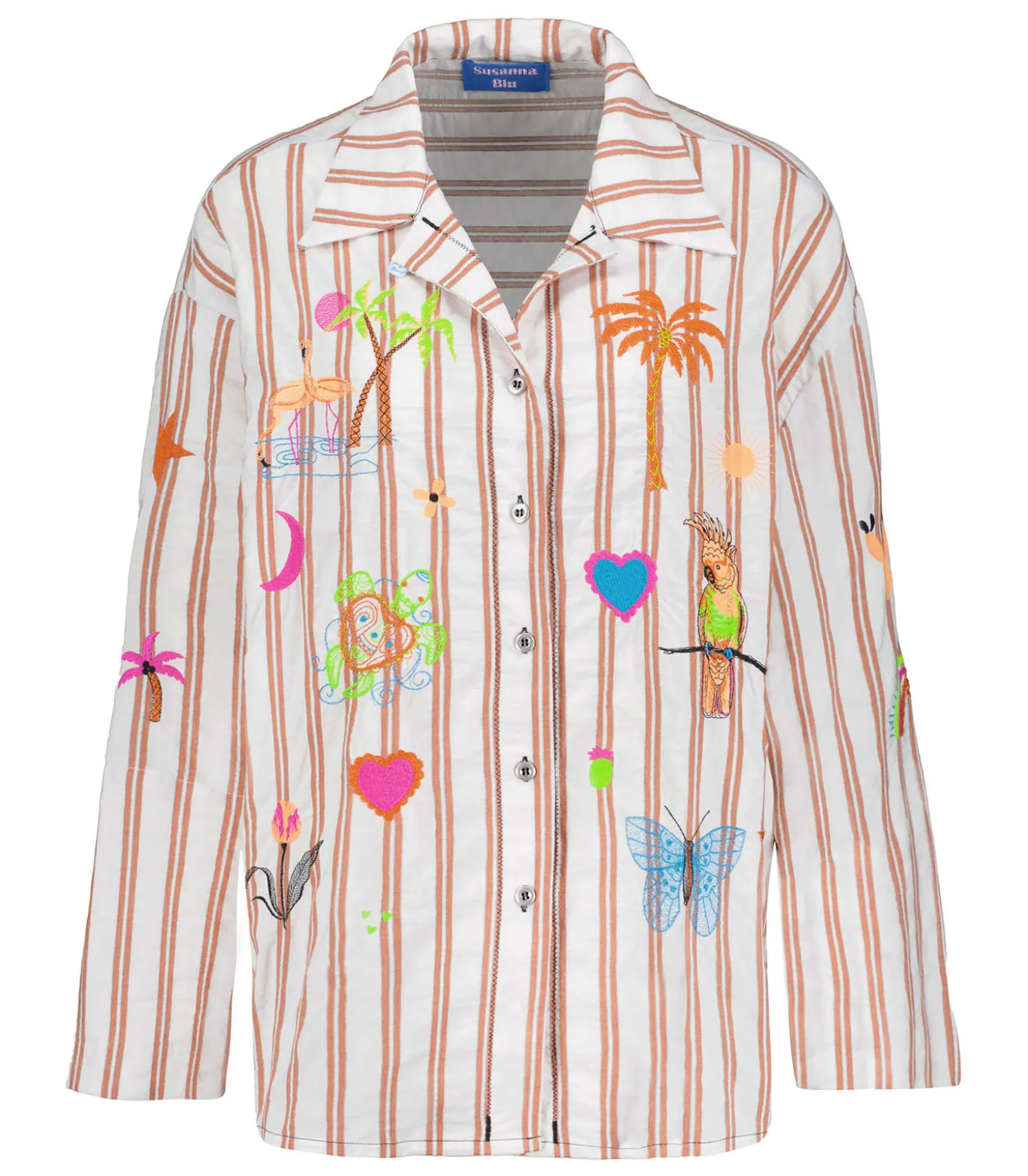 Blouse Gardenia Rayures Beige-Susanna Blu Clearance