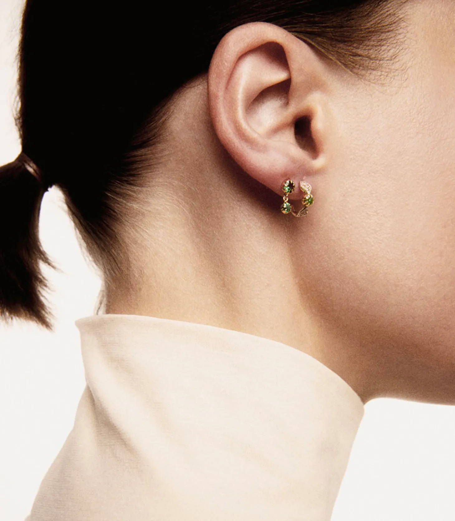 Boucle d'oreille Adèle n°1 Emeraude-Pascale Monvoisin Clearance