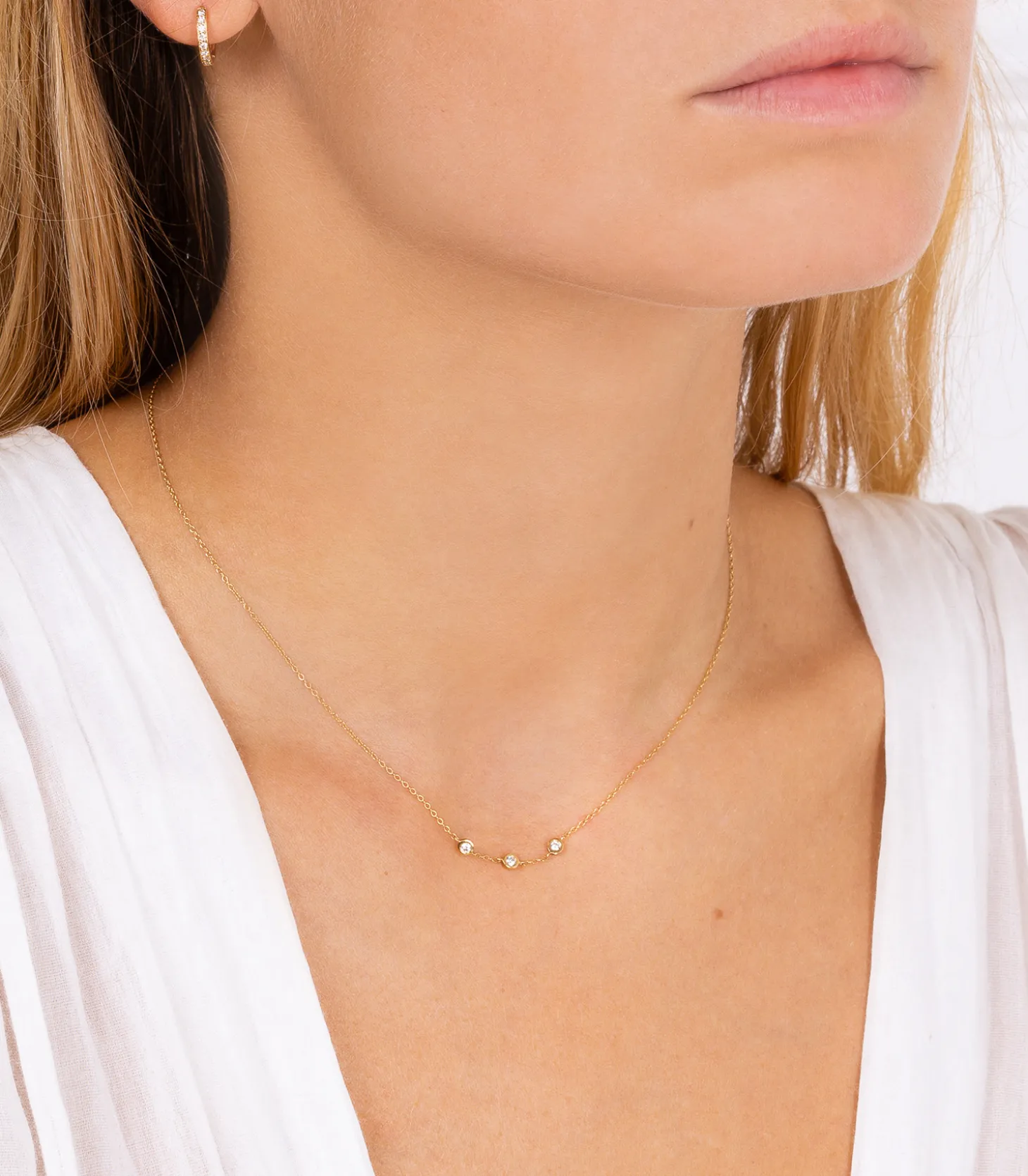 Boucle d'oreille créole multi diamants-And... Paris Best Sale