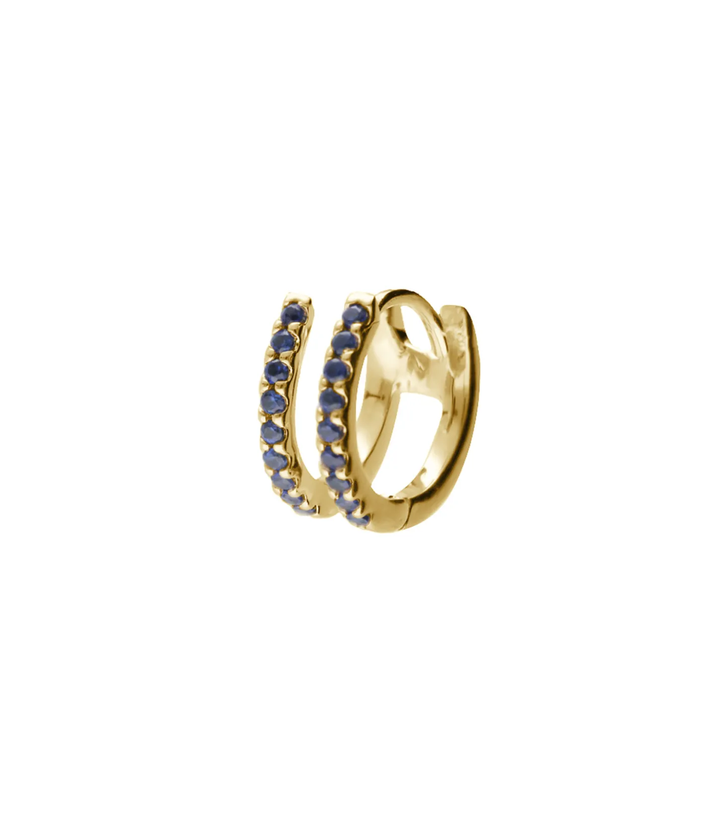 Boucle d'oreille double Saphirs Bleu-And... Paris Best