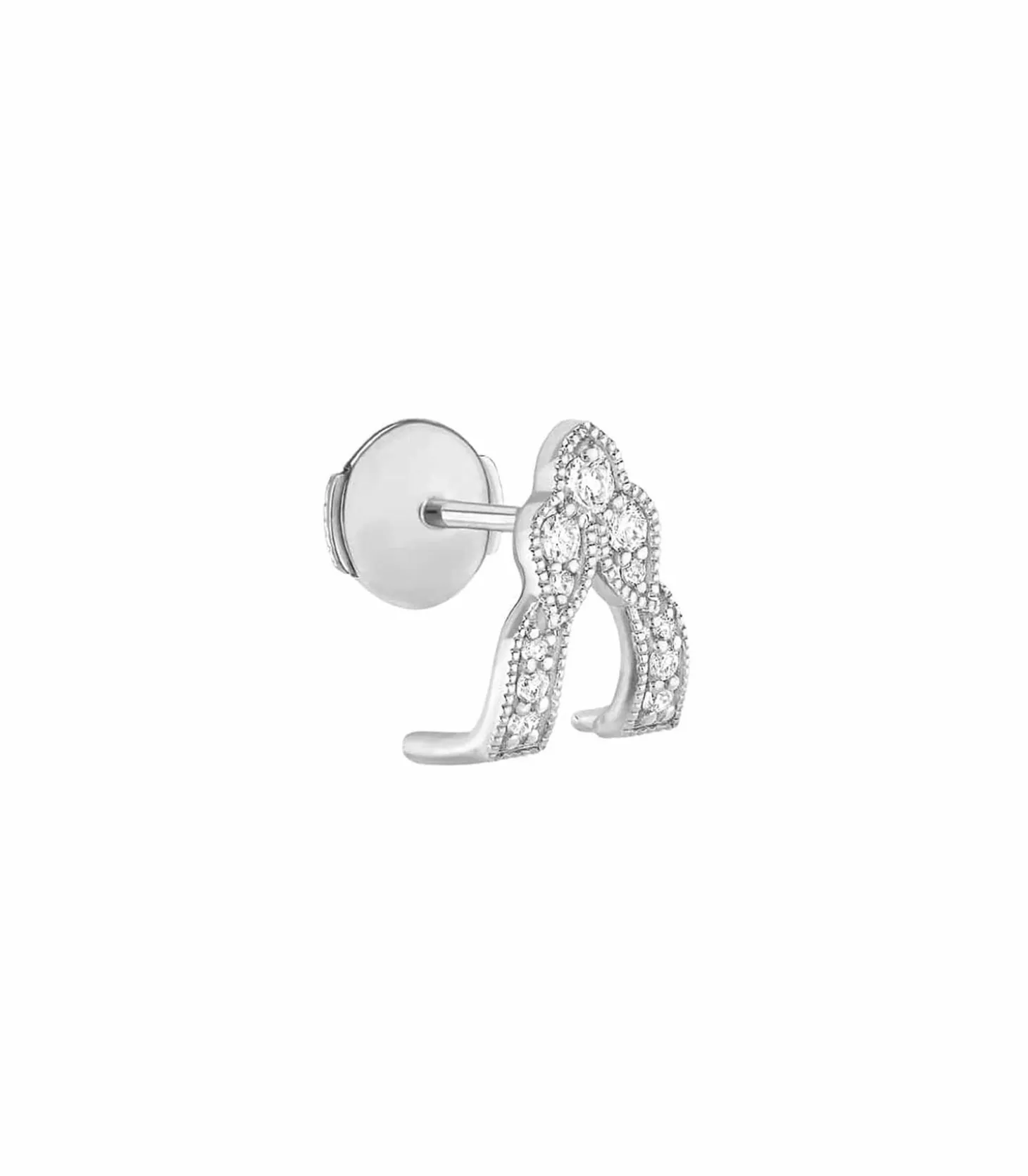 Boucle d'oreille Métropolis Or blanc et Diamants-Stone Paris Best