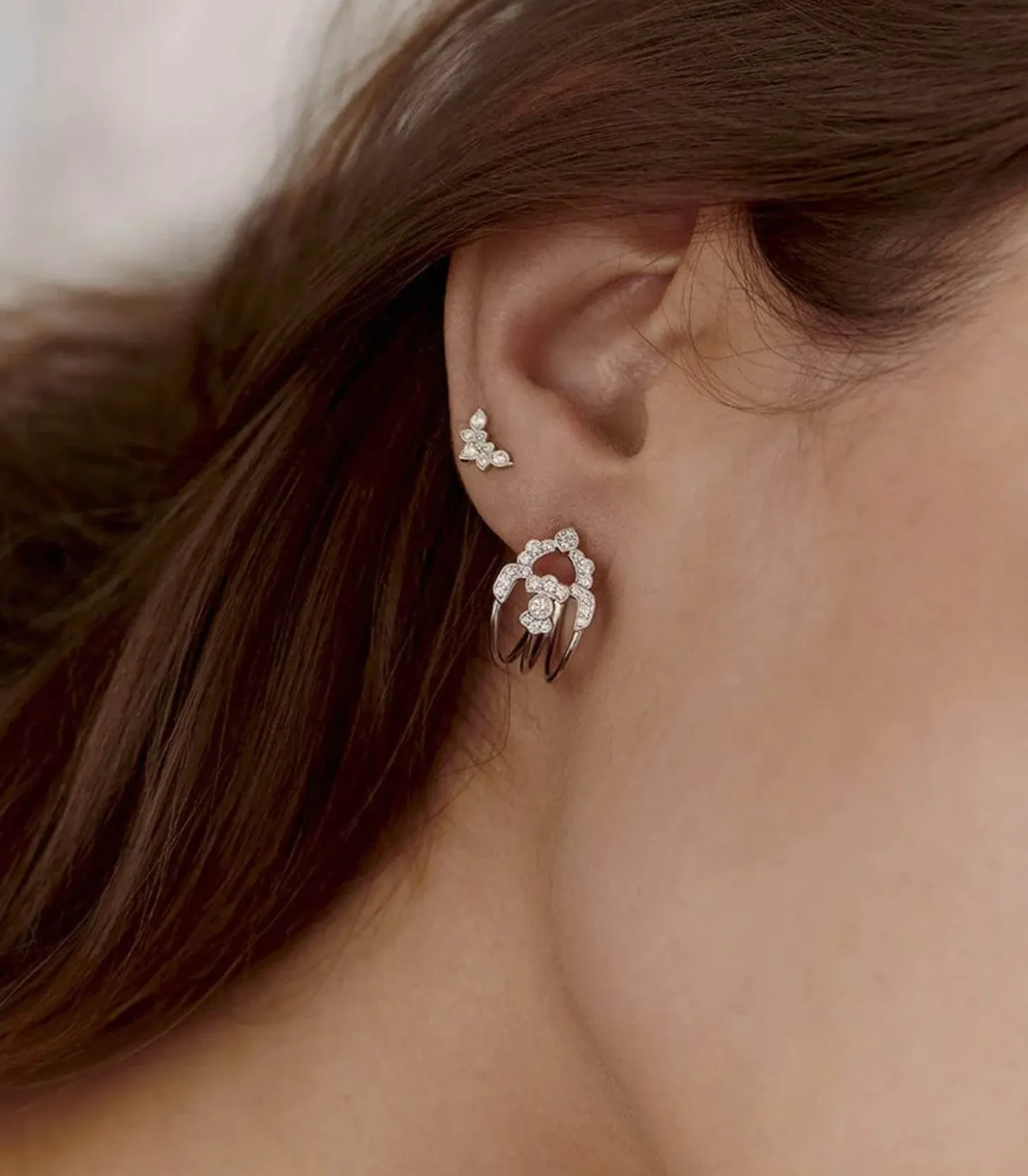 Boucle d'oreille Nude Or blanc et Diamants-Stone Paris Flash Sale