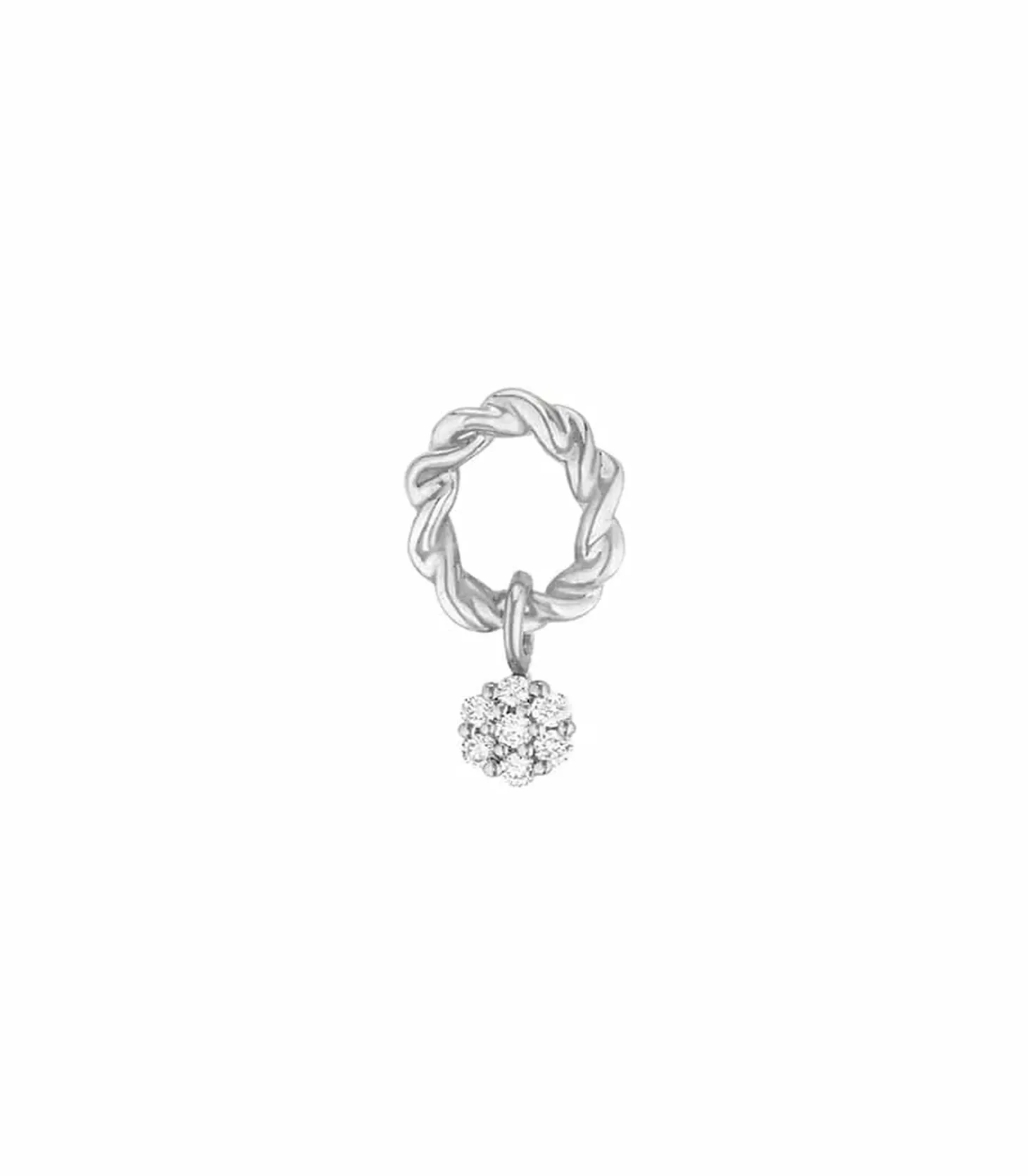 Boucle d'oreille Puce Dunaway Or Blanc et Diamants-Stone Paris Sale