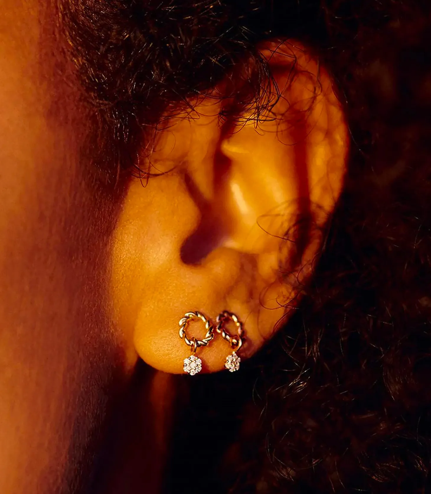 Boucle d'oreille Puce Dunaway Or Jaune et Diamants-Stone Paris Best Sale