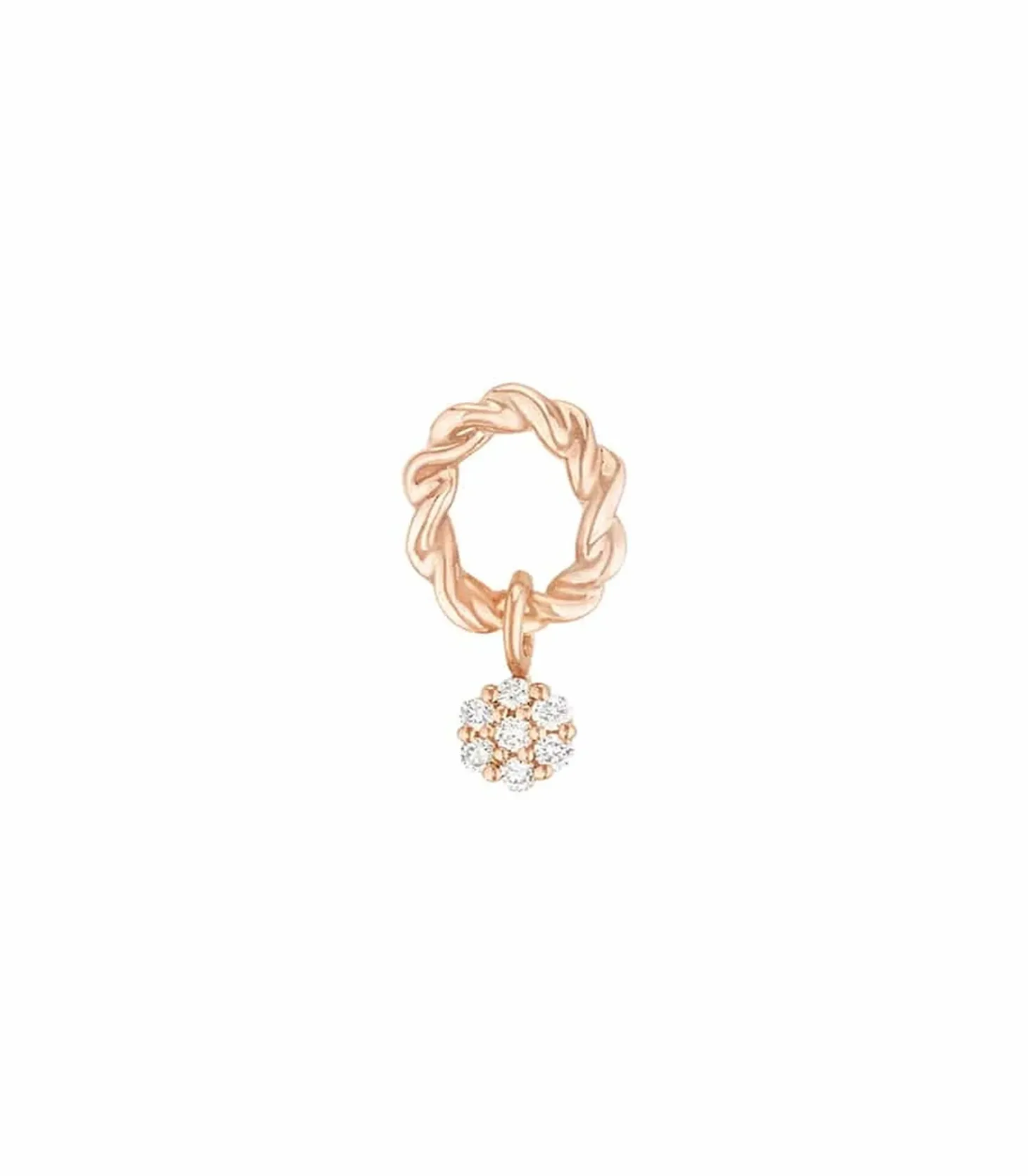 Boucle d'oreille Puce Dunaway Or Rose et Diamants-Stone Paris Clearance