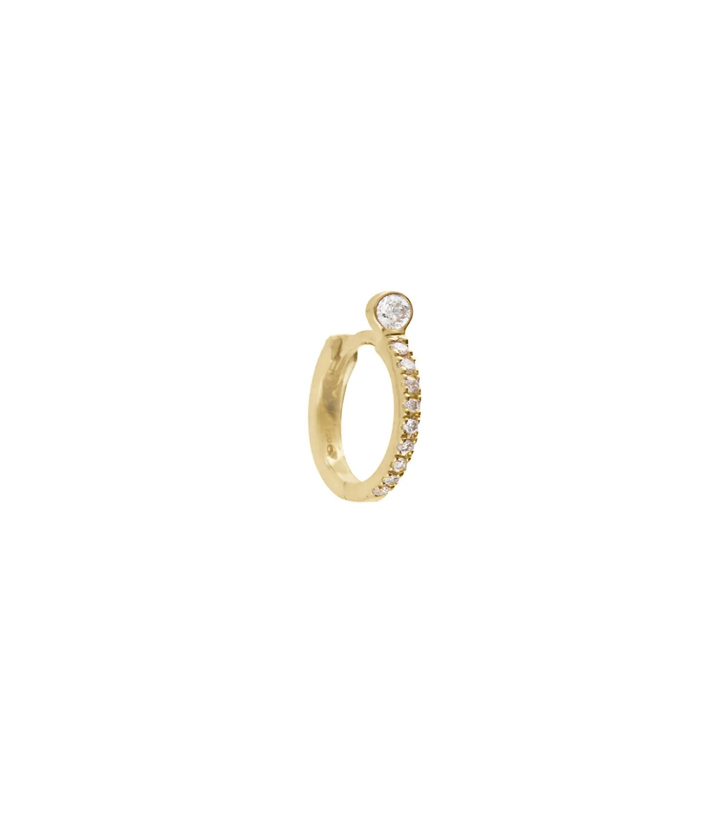 Boucle d'oreille Semi Pavée Or Jaune et Diamants-And... Paris Store