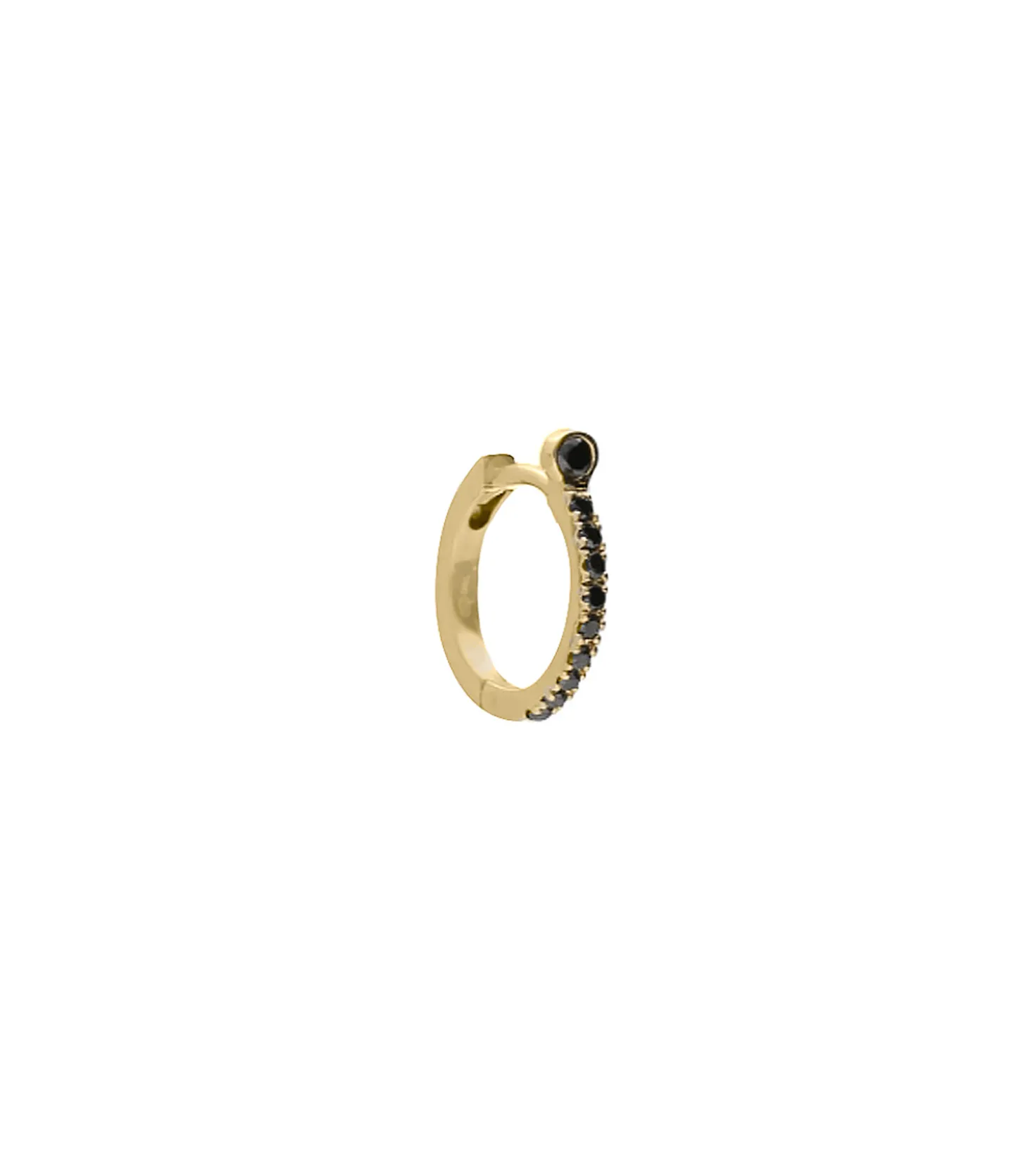 Boucle d'oreille Semi Pavée Or Jaune et Diamants Noirs-And... Paris Outlet
