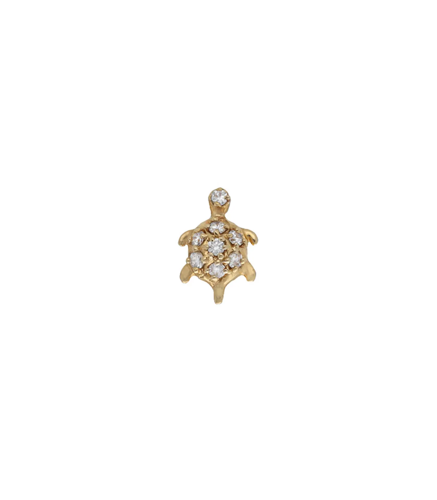 Boucle d'oreille Stud Tortue Or jaune et Diamants-And... Paris Discount