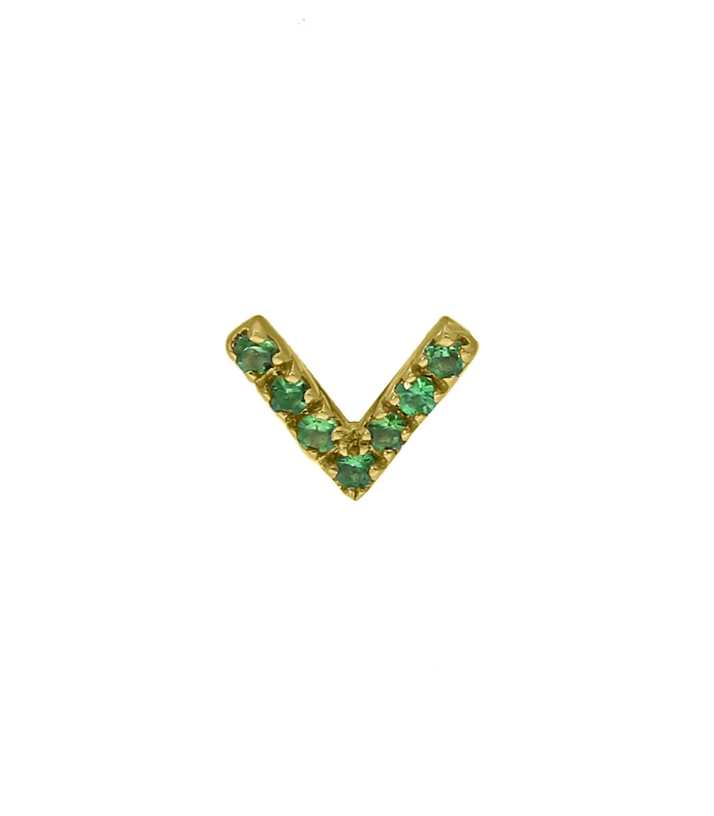 Boucle d'oreille stud V tsavorites-And... Paris Online