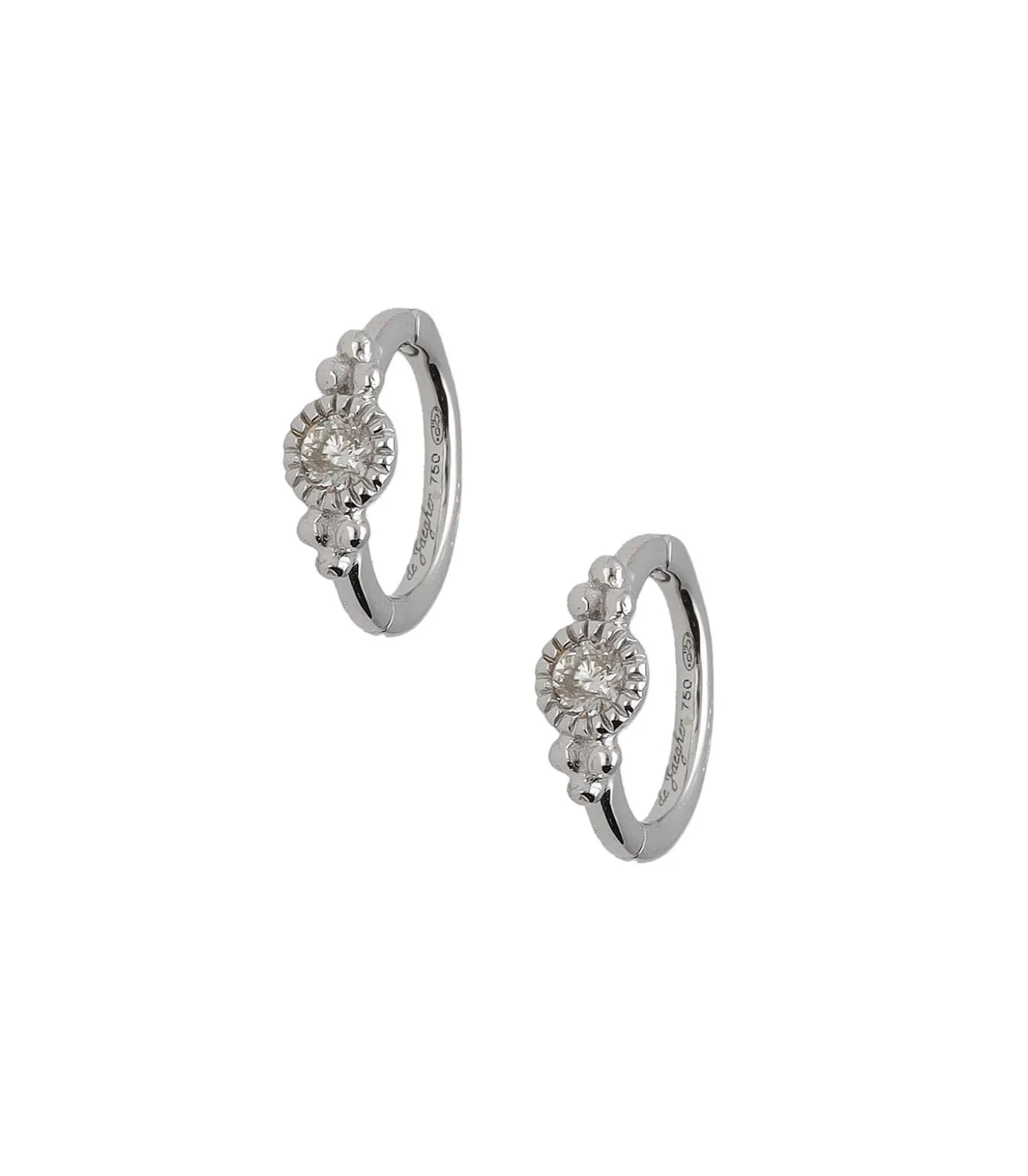 Boucles d'oreilles Sunny Bubbles en Or Blanc-De Jaegher Shop