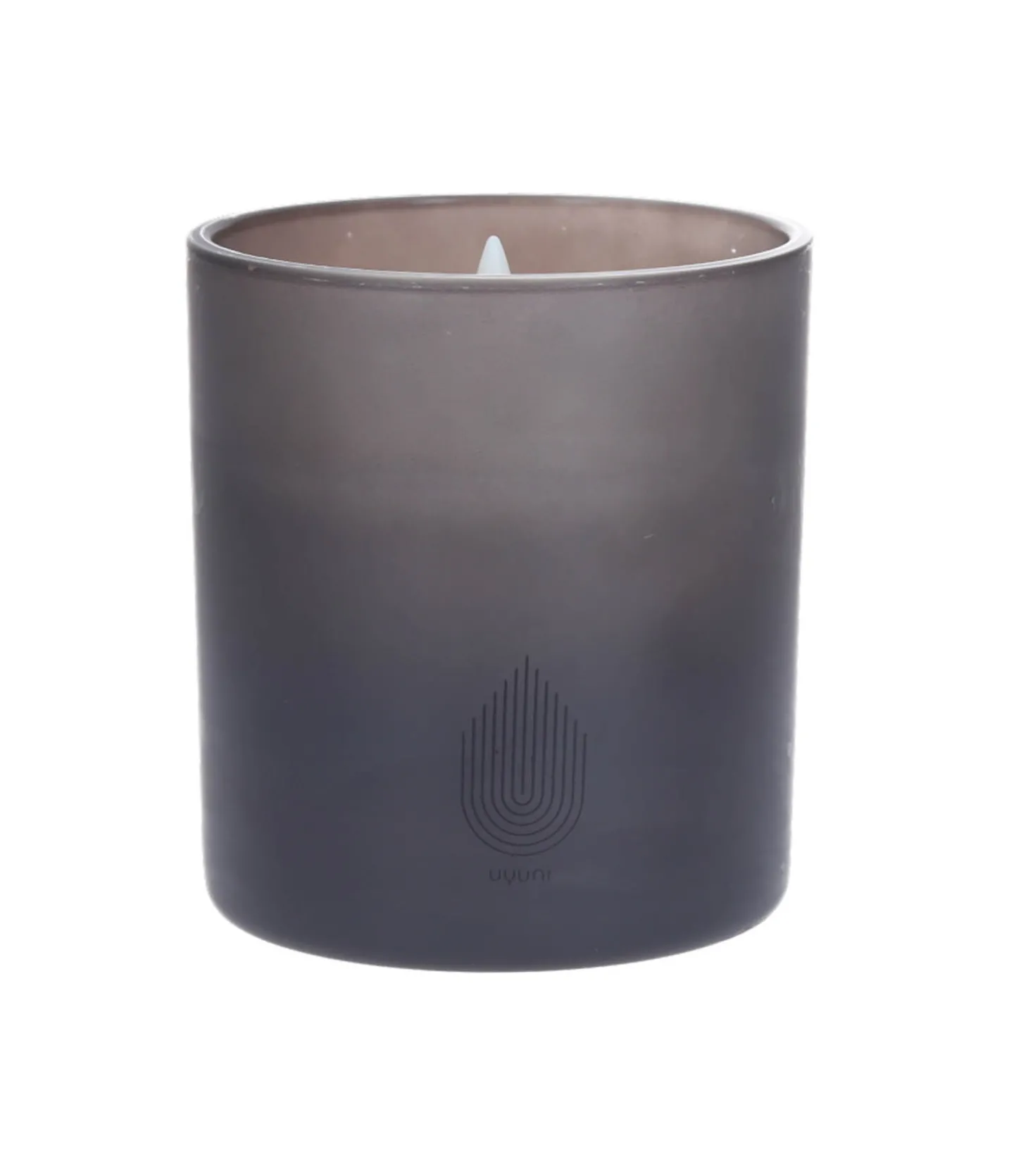 Bougie LED en Verre Gris 9.2x10.2cm-Uyuni Discount