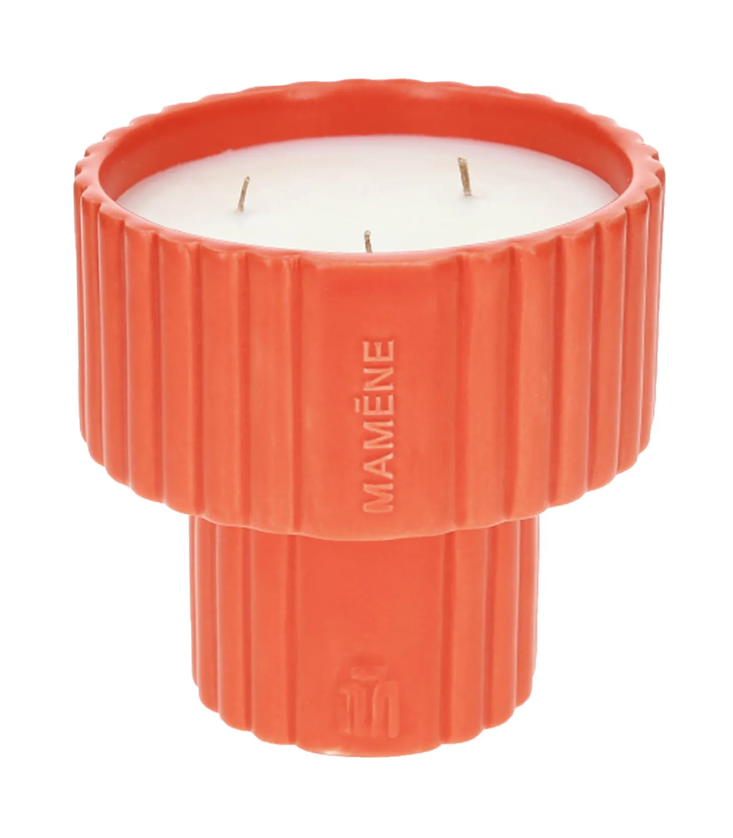 Bougie Podium Yvon Orange Corail Medium 200g-Mamène Paris New
