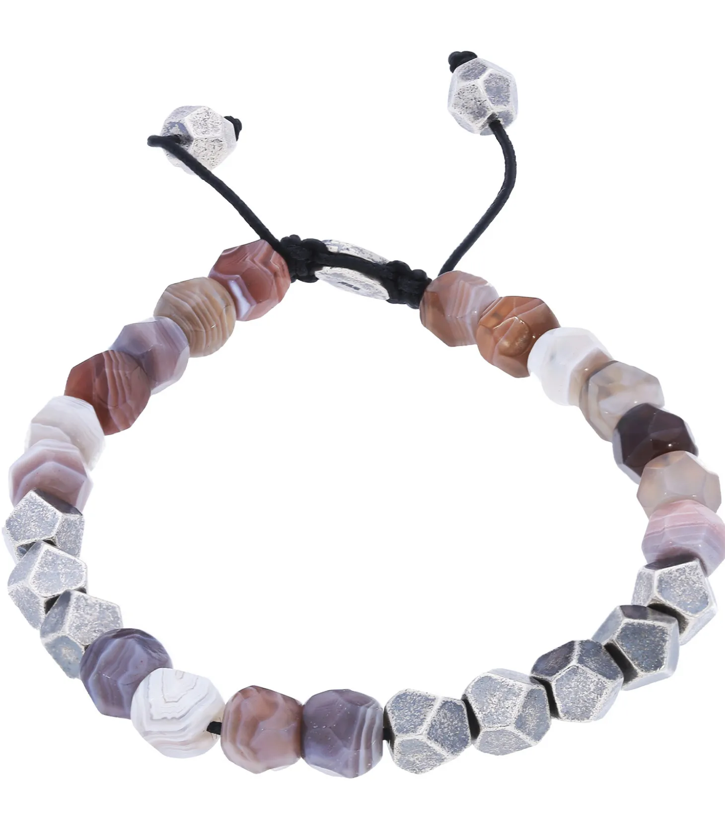 Bracelet Deca 10 perles argent et agates du Botswana-M.Cohen by Maor Cheap
