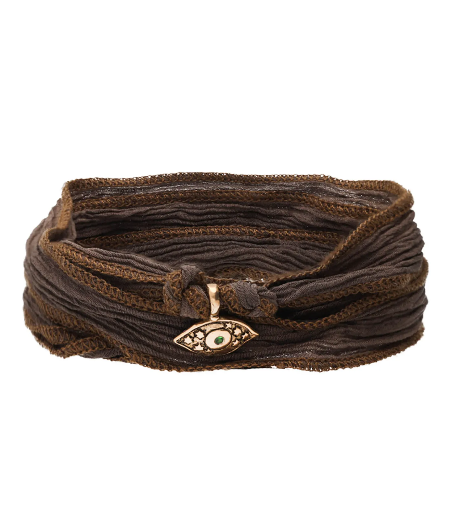 Bracelet en soie à nouer et charm Amazing Eye en bronze et tsavorite-Catherine Michiels Cheap
