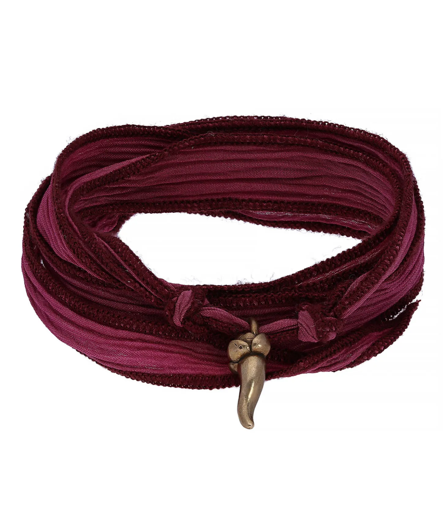 Bracelet en soie à nouer et charm Corne D'abondance en bronze-Catherine Michiels Flash Sale