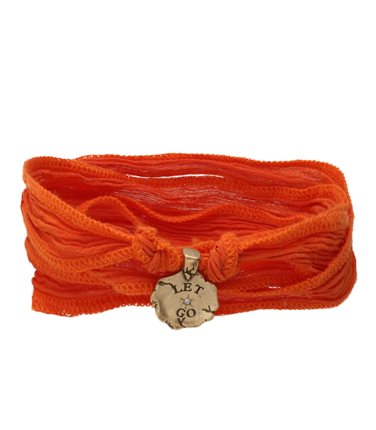 Bracelet en soie à nouer et charm Let Go en bronze et diamant-Catherine Michiels Best Sale