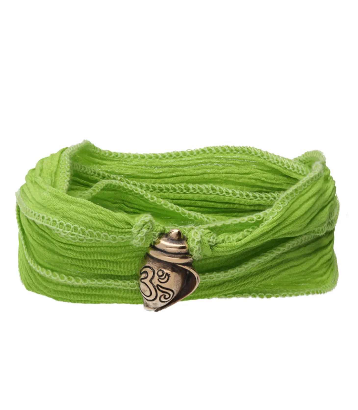 Bracelet en soie à nouer et charm Shanka en bronze-Catherine Michiels Best