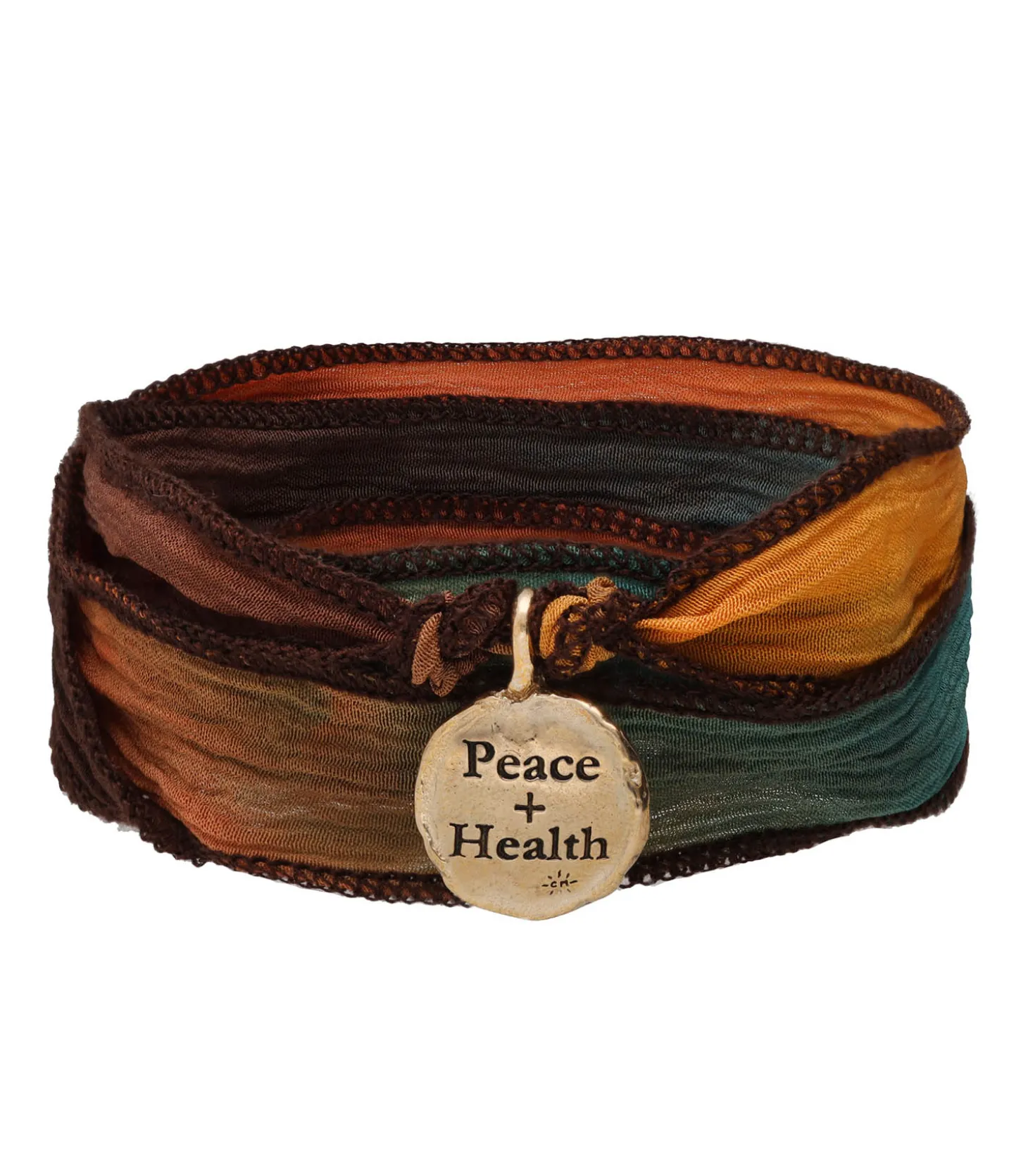 Bracelet en soie et Charm Peace & Health en bronze-Catherine Michiels Discount