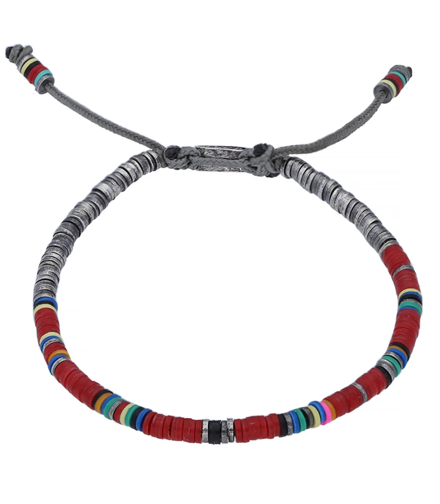 Bracelet Ghanian Mini en perles africaines et argent-M.Cohen by Maor Outlet