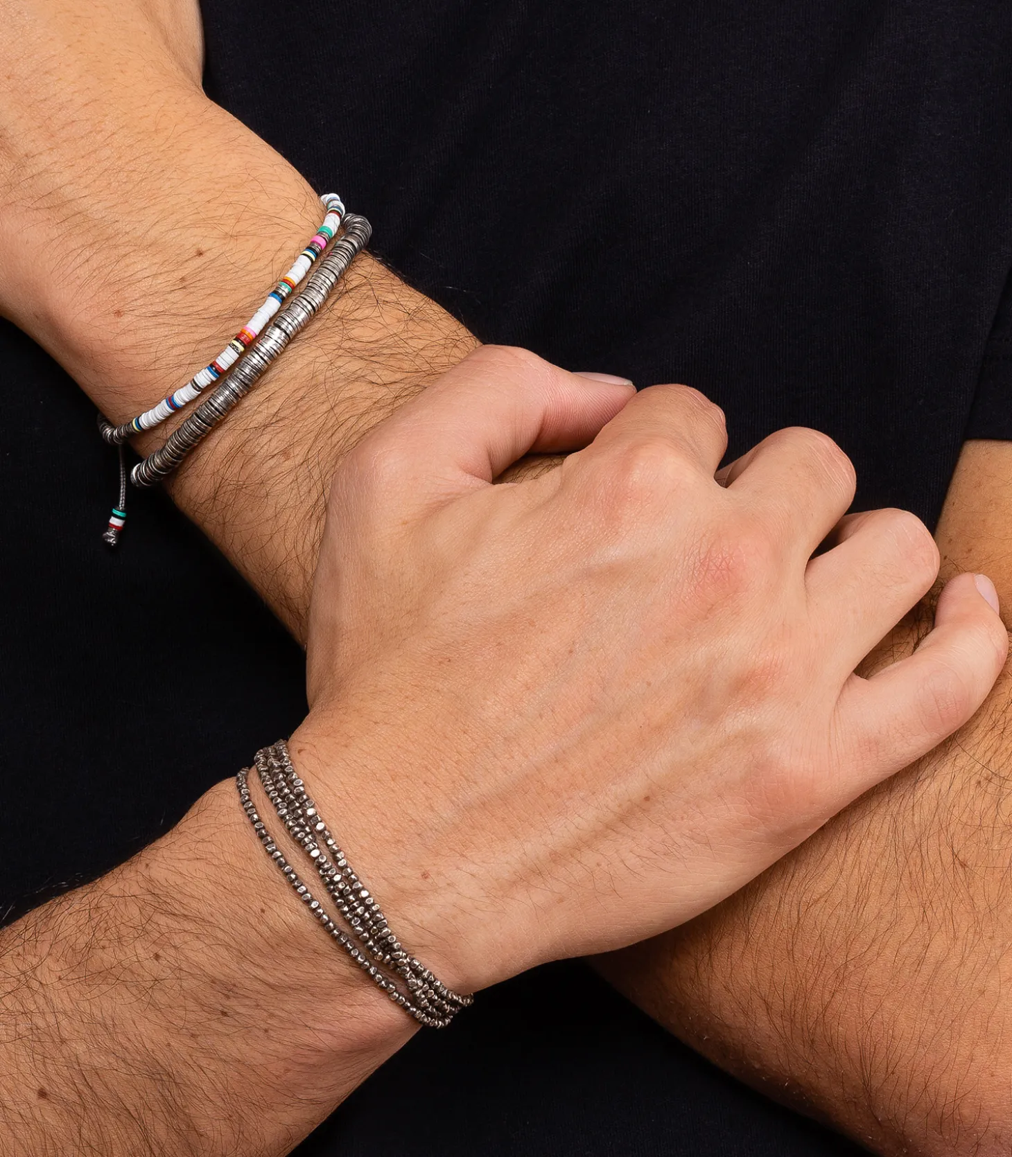 Bracelet Ghanian Mini en perles africaines et argent-M.Cohen by Maor Outlet