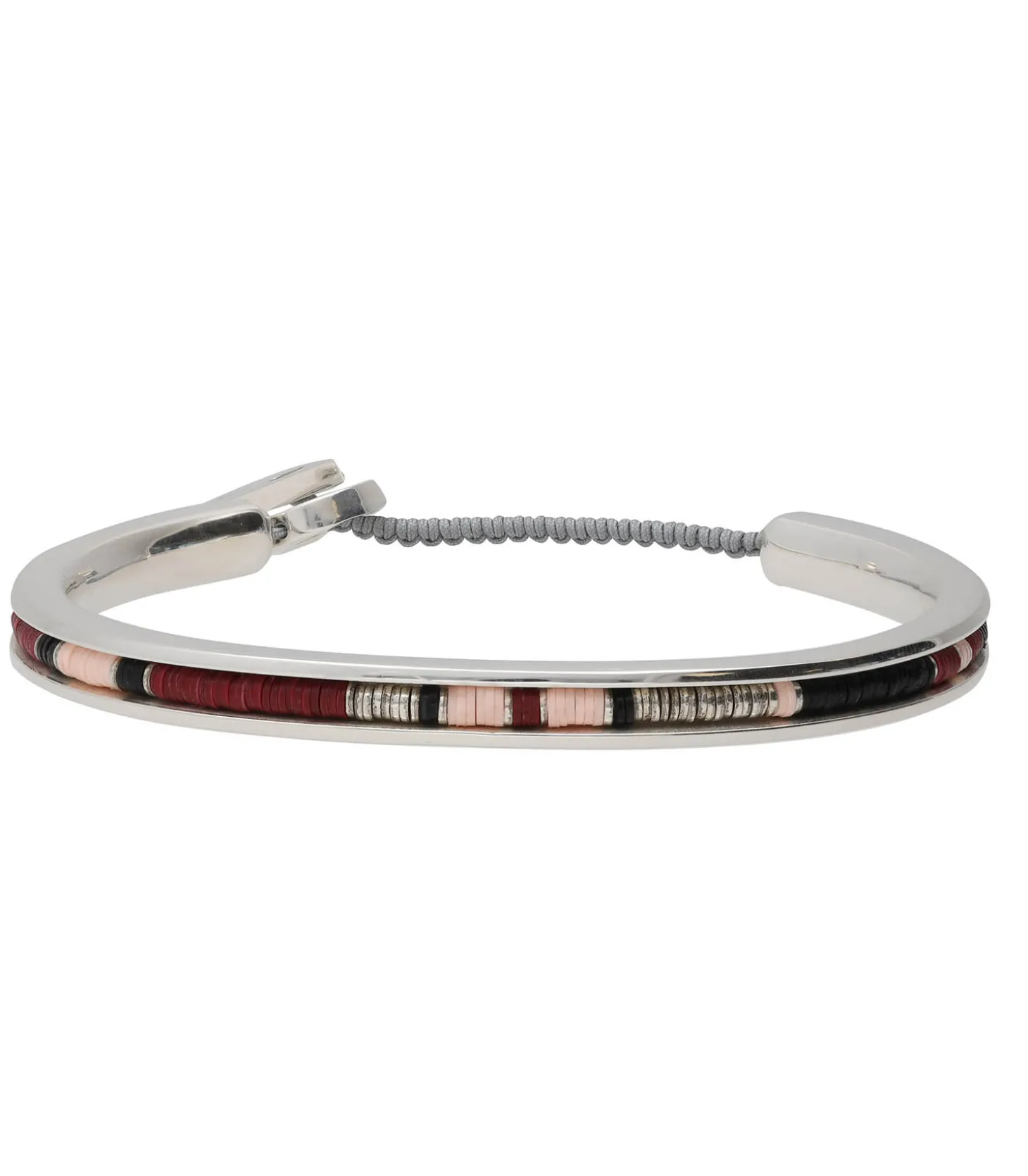 Bracelet homme Square Cuff en Argent Maroon-M.Cohen by Maor New