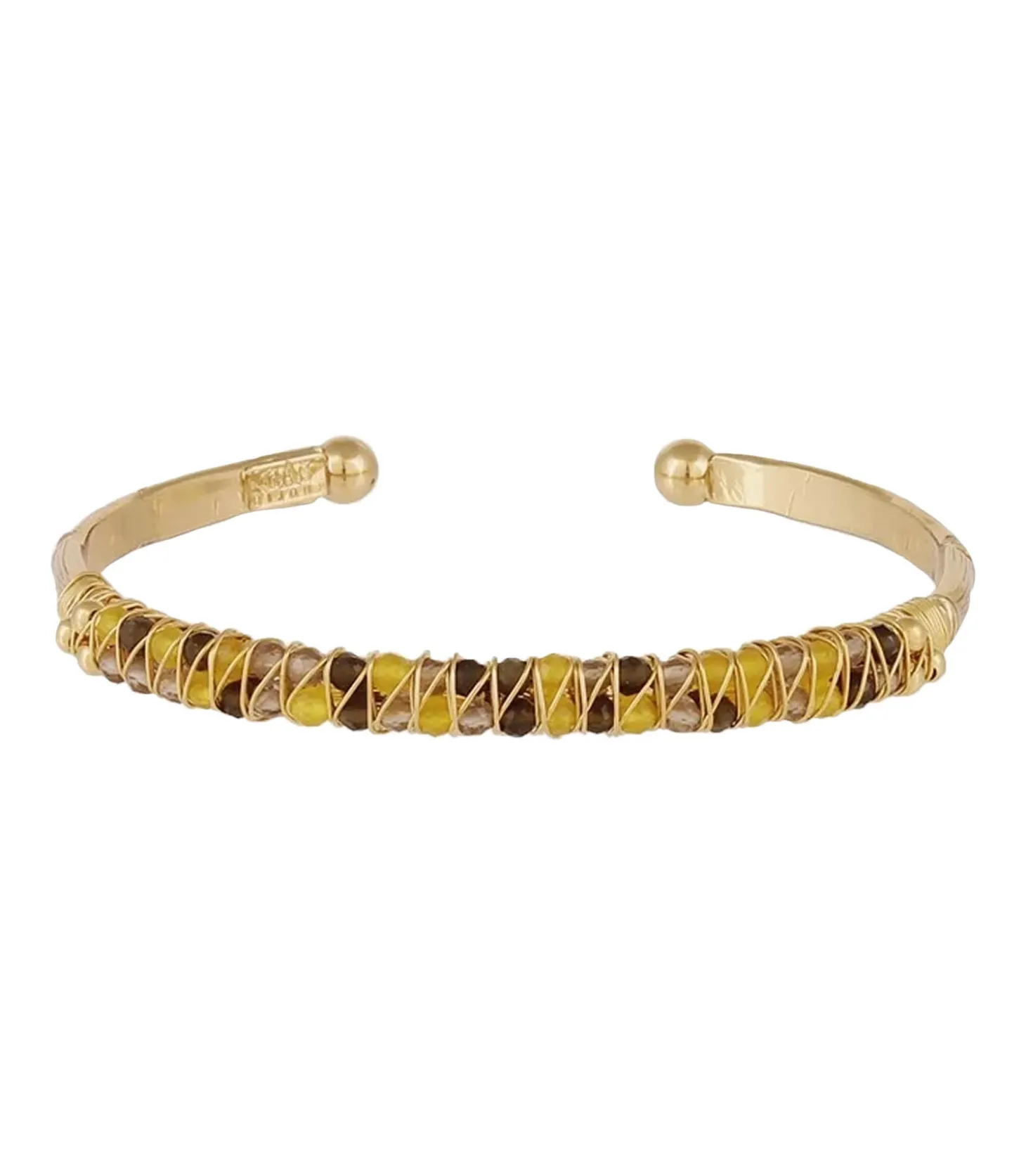 Bracelet Lyre jonc GM doré Multicolor Jaune-Gas Bijoux Flash Sale