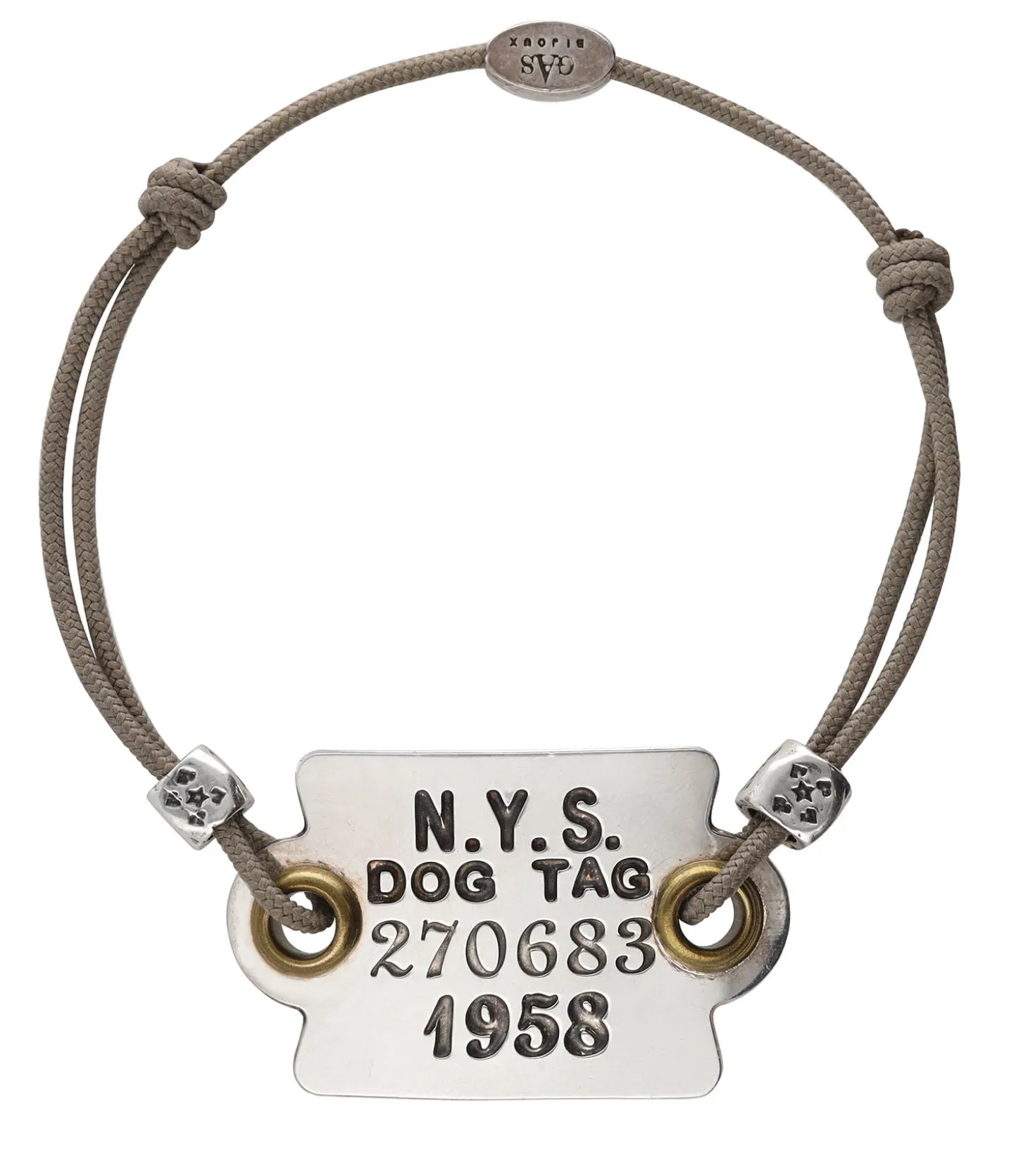 Bracelet My Tag Argenté Lien Taupe-Gas Bijoux Clearance