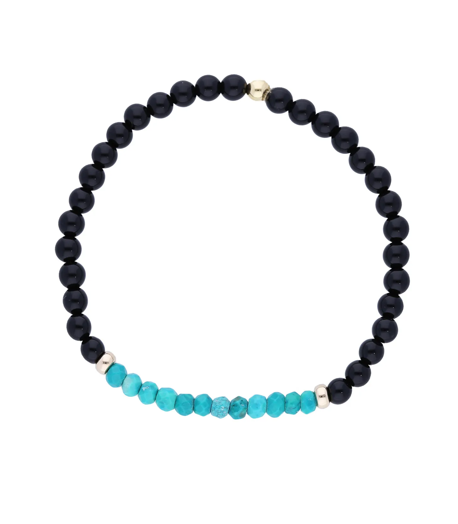 Bracelet perles onyx et turquoise-Nathalie Guinochet Fashion