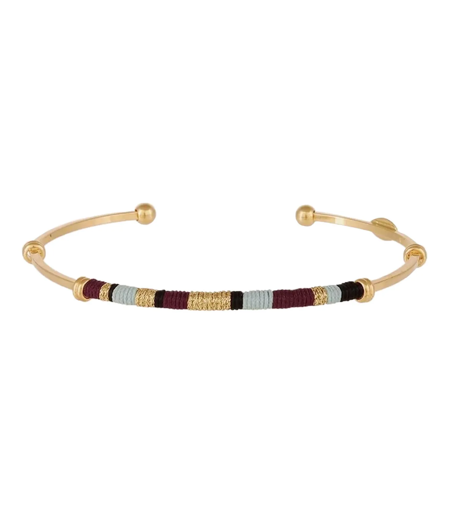 Bracelet Zanzibar doré Multicolor Violet-Gas Bijoux Shop