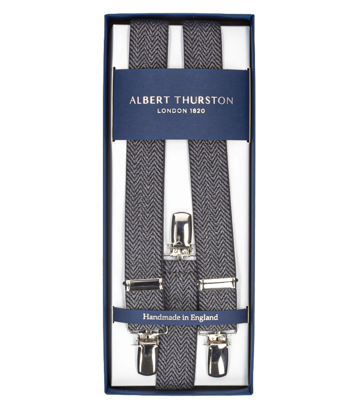 Bretelles Elastic Clip à motif gris-Albert Thurston Shop