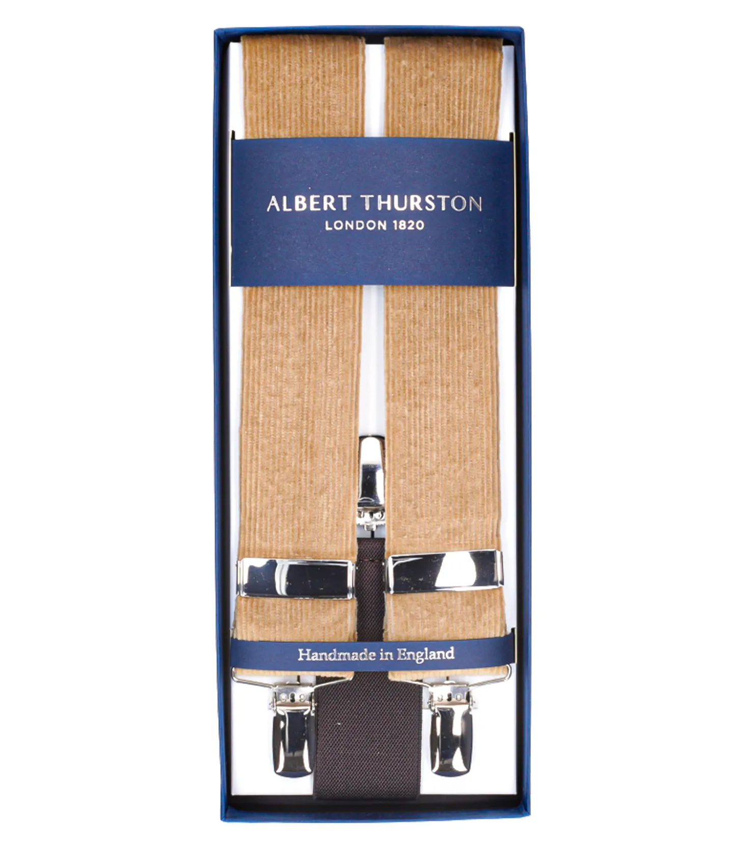 Bretelles Sutting 3 Clip en velours marron-Albert Thurston Cheap