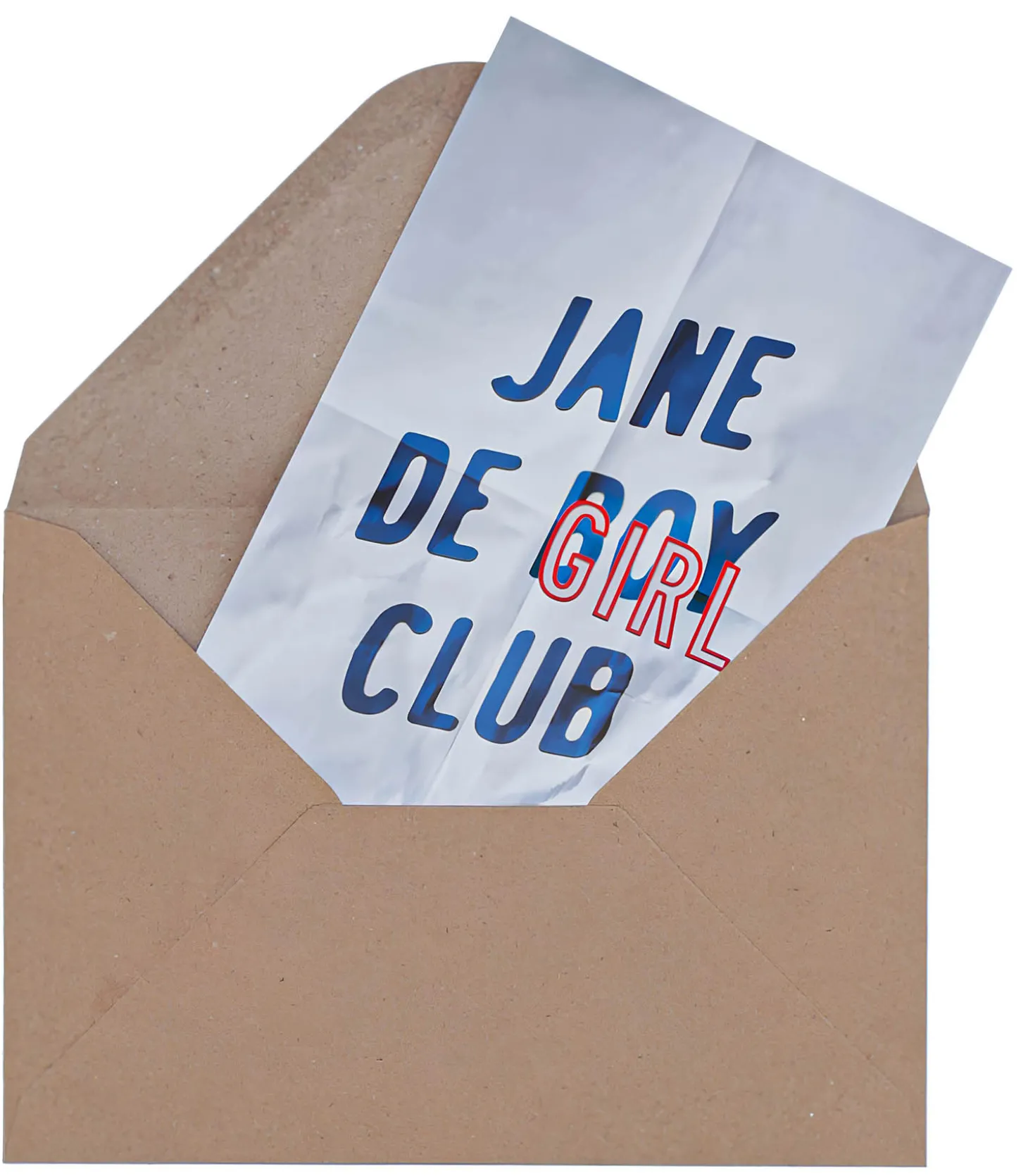 Carte de voeux Jane de Girl Club Bleu et Rouge-LES BONNES SOEURS Shop