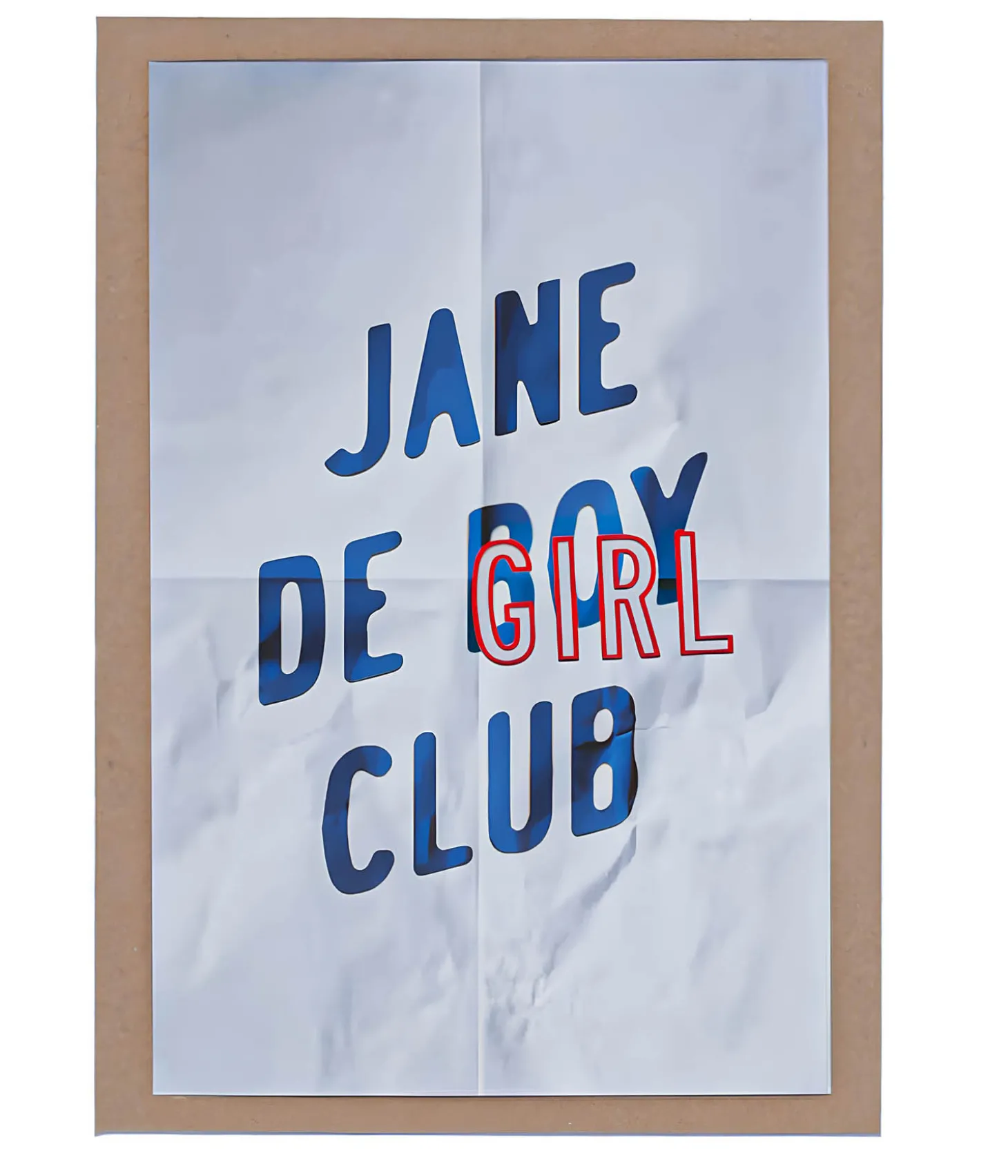 Carte de voeux Jane de Girl Club Bleu et Rouge-LES BONNES SOEURS Shop
